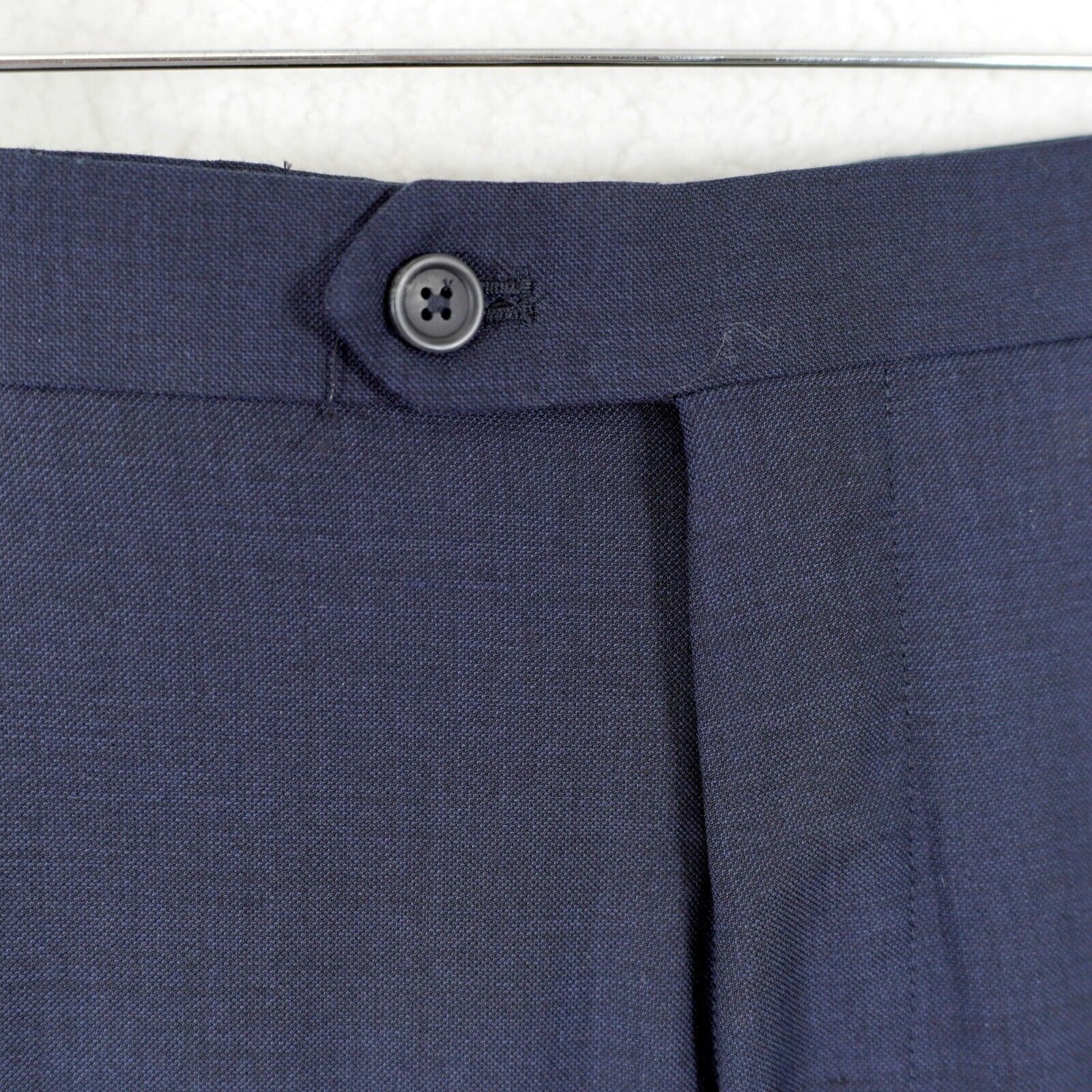 Pronto Uomo Pronto Uomo Blue Sharkskin Wool Flat Front Mid Rise Dress Pa Size 40S - 2 Thumbnail