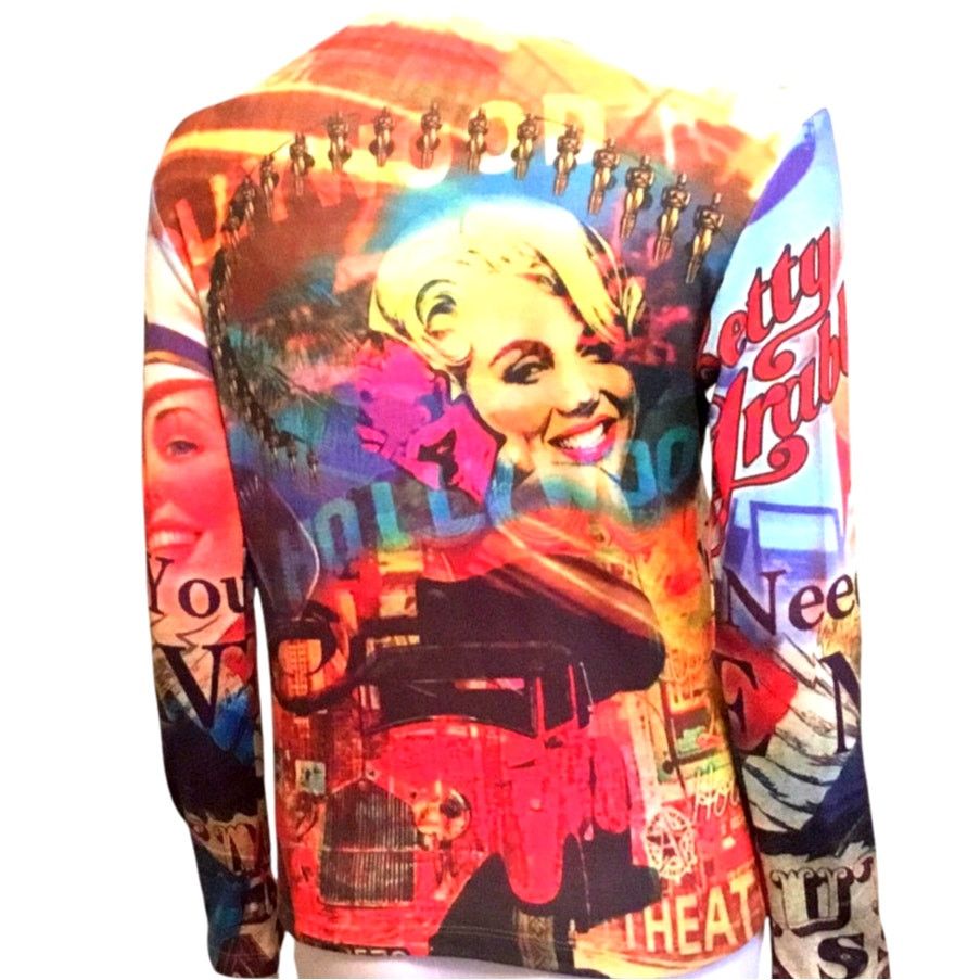Other Yukiko Betty Grable Patriotic Hollywood Long Sleeve Top Med Size M / US 6-8 / IT 42-44 - 3 Thumbnail