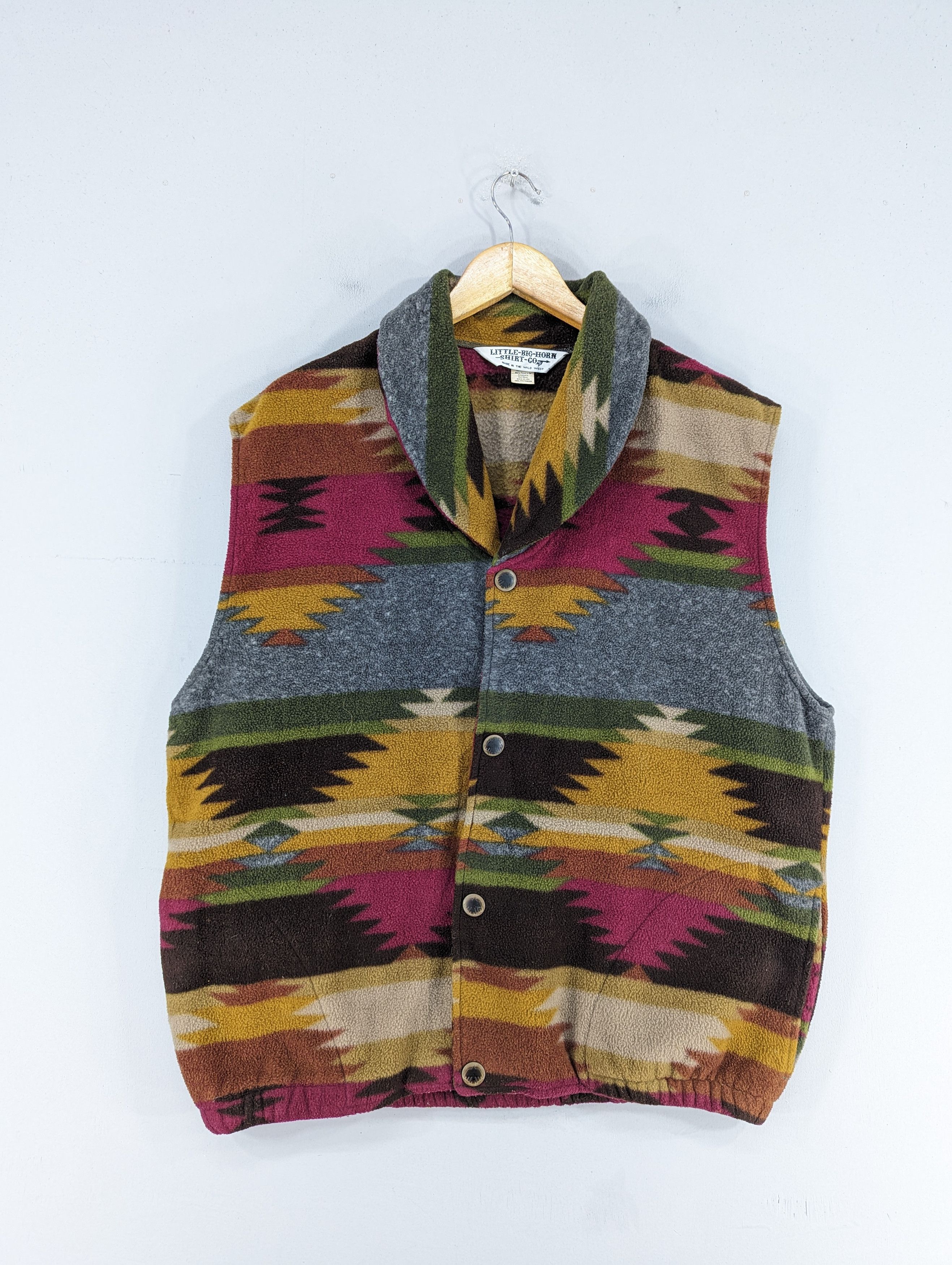 Vintage Little-Big-Horn Navajo Fleece Vest Jacket