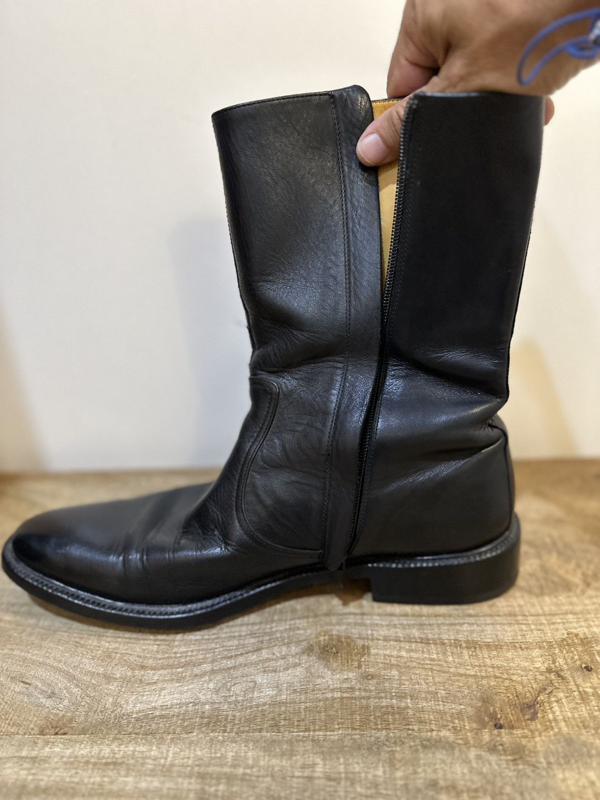 GUCCI Tom Ford Era Men\'s Leather Side-zip Combat Boot Black EU43.5/US10.5 Gucci “40 Below” Black Leather Duck Boot (Size 8) now  main image 3