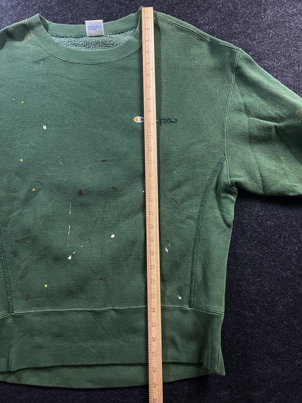 Champion Rare Paint Splatter Pollock Art Green Champion Reverse Sweat Size US M / EU 48-50 / 2 - 7 Thumbnail