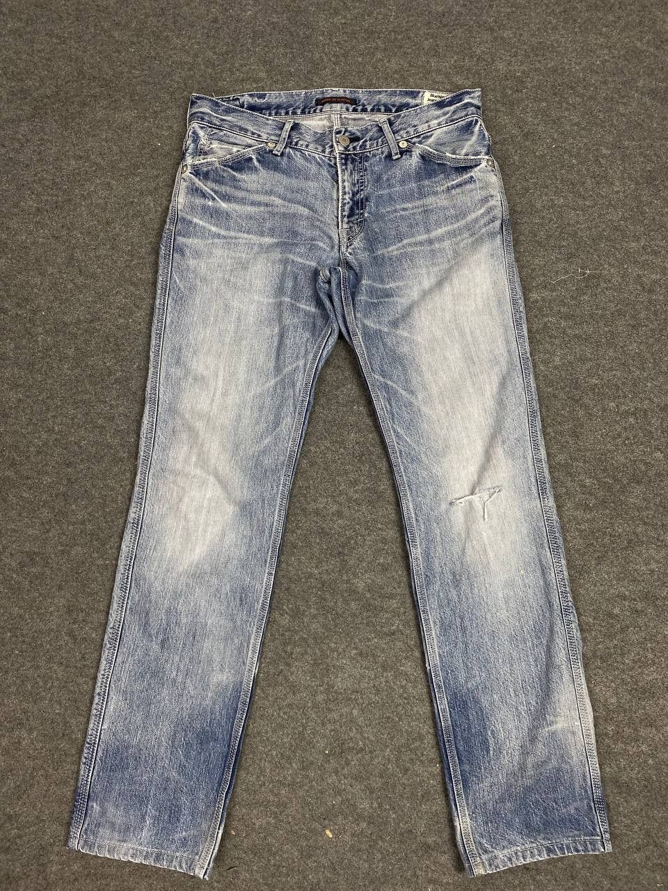Japan Blue japanese blue way lightwash distressed denim nice design Size US 34 / EU 50 - 5 Thumbnail