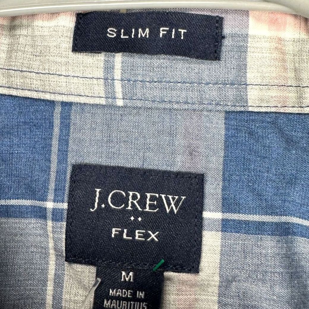 J.Crew J.CREW Flex Shirt Adult Medium Blue Grey Plaid Button-Down Slim Fit Mens NEW Favorite Time Size US M / EU 48-50 / 2 - 6 Thumbnail