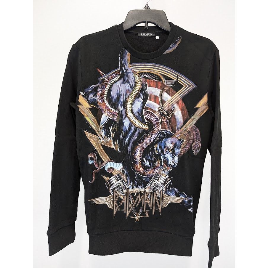 Balmain o1rshd1 Side Zip Sweatshirt in Black Size US S / EU 44-46 / 1 - 3 Thumbnail
