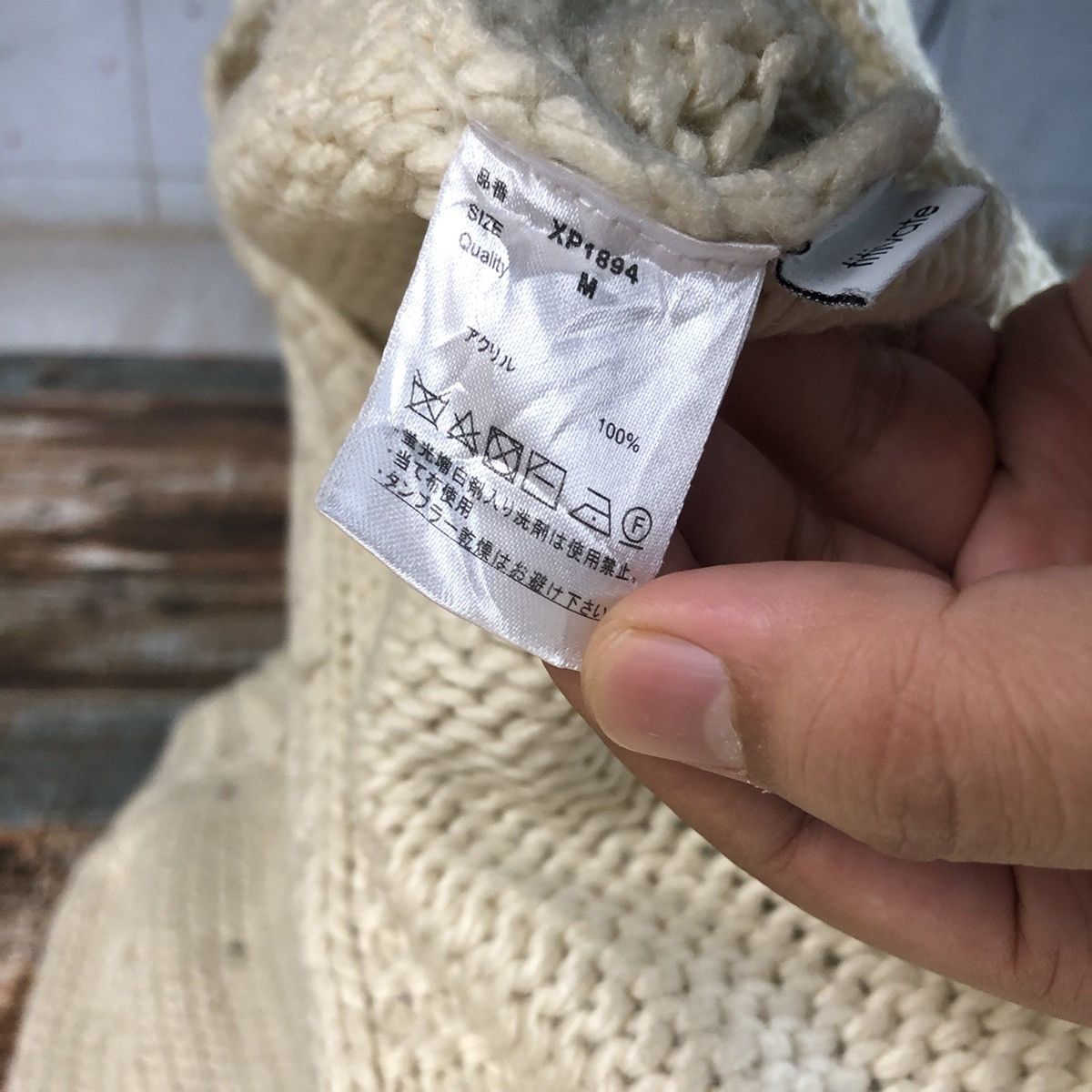 Homespun Knitwear Titi Vate Cream mohair crochet Cardigan Knitwear #A1808 Size US M / EU 48-50 / 2 - 10 Thumbnail