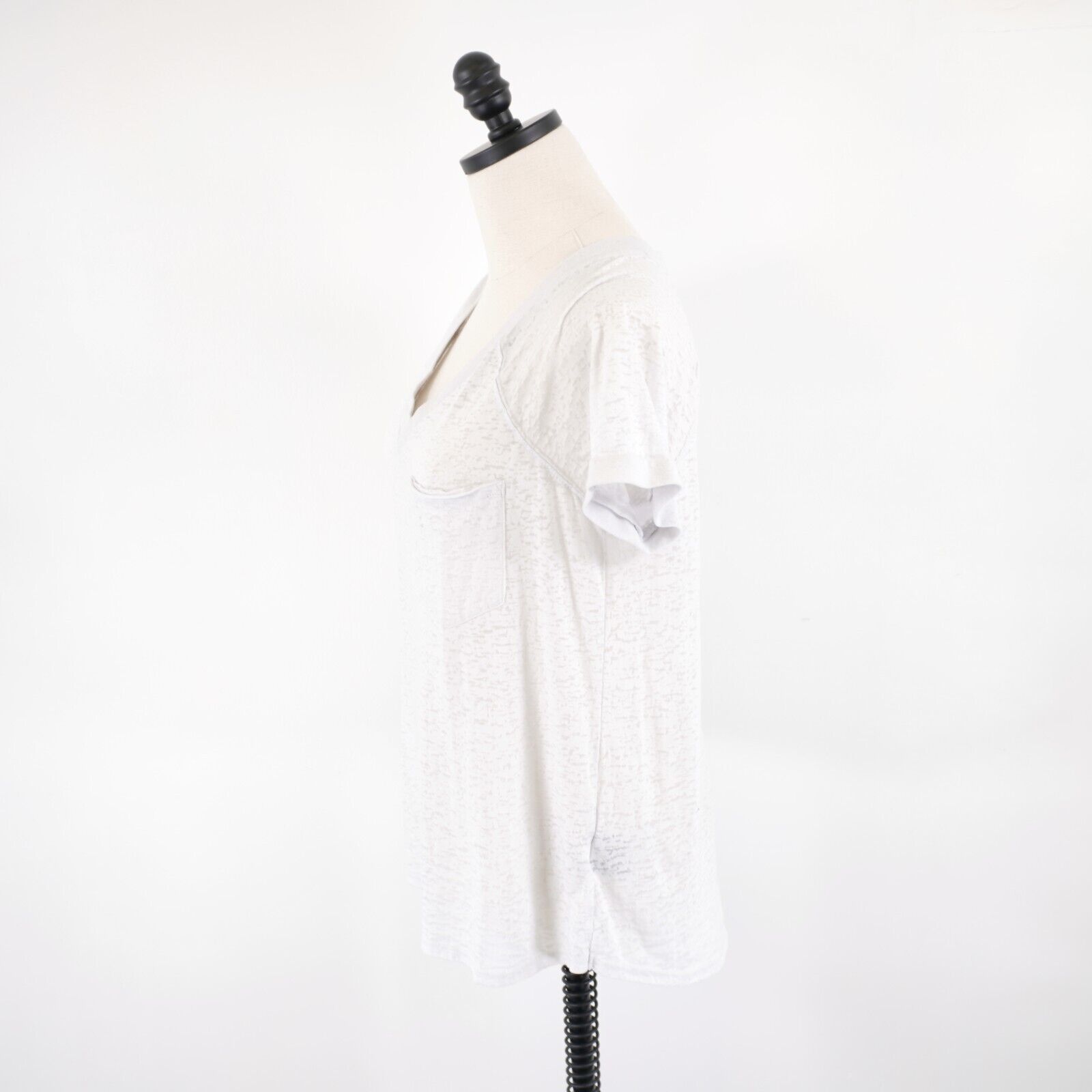 Rock & Republic Rock & Republic White See Through White Cotton Blend V-Neck Size M / US 6-8 / IT 42-44 - 5 Thumbnail