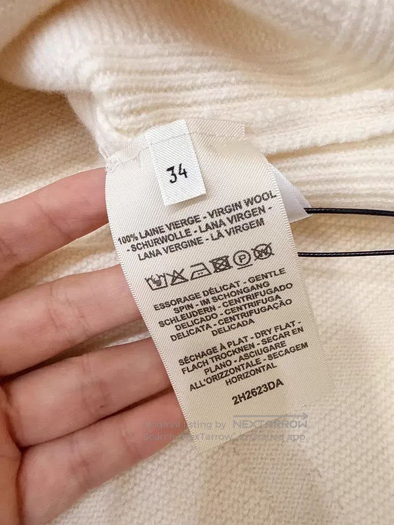 Hermes Hermes Ivory printed wool knit sweater cardigan, versatile Size XXS / US 00 / IT 34 - 6 Thumbnail