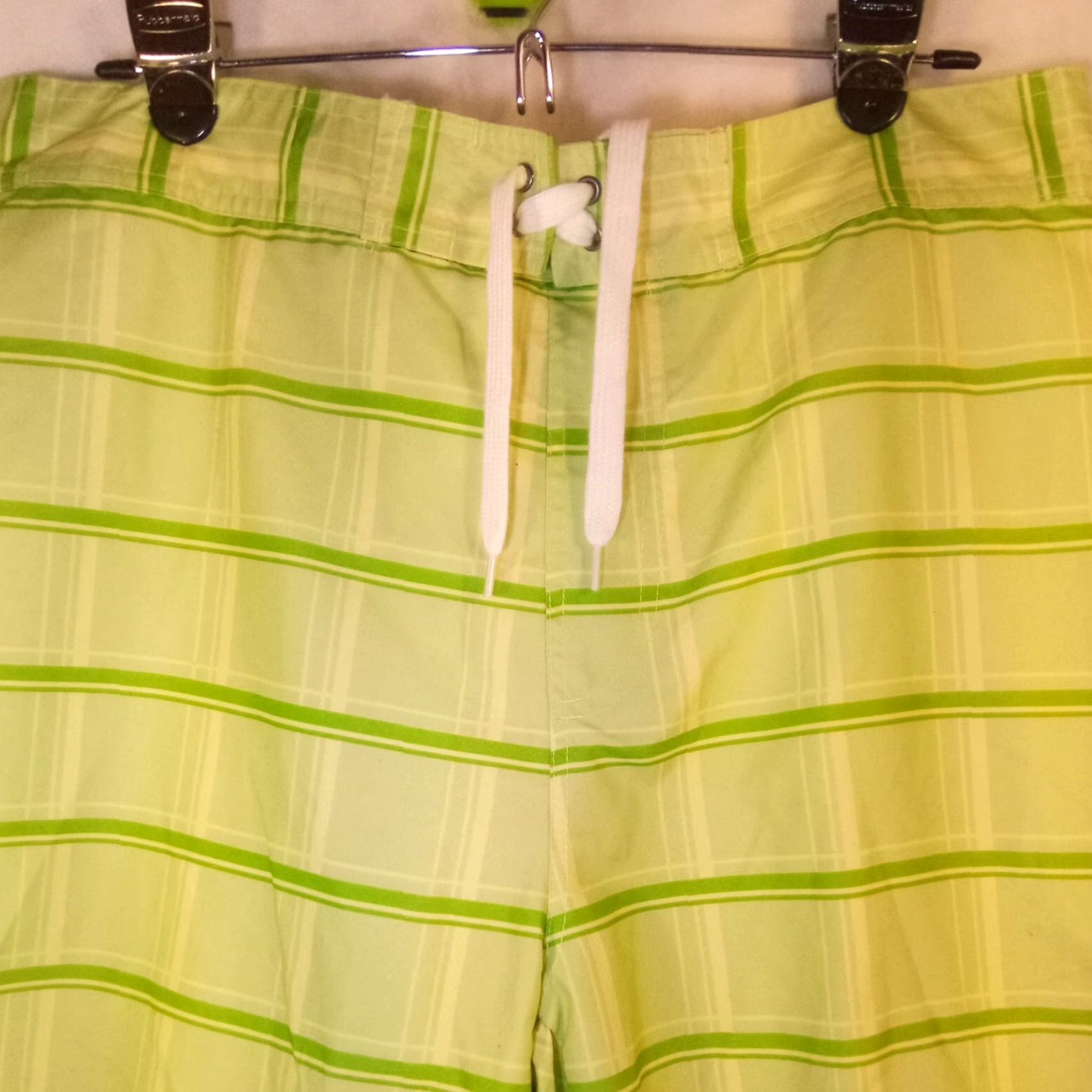 Vintage VINTAGE American crown Swim Shorts XL 36"-38" Arizona Embroidered POCKET Striped Green Men Regular Bottom Pockets Size US 36 / EU 52 - 2 Thumbnail
