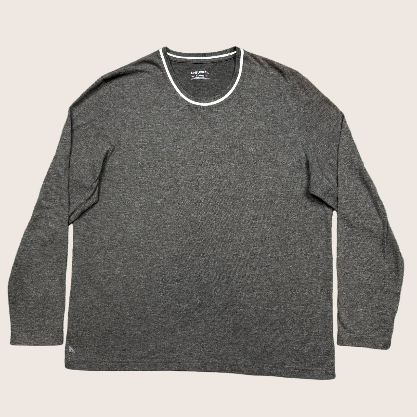UNTUCKit UNTUCKit T Shirt Men's XL Gray Crew Neck Long Sleeve Pullover Casual Adults Size US XL / EU 56 / 4 - 1 Thumbnail