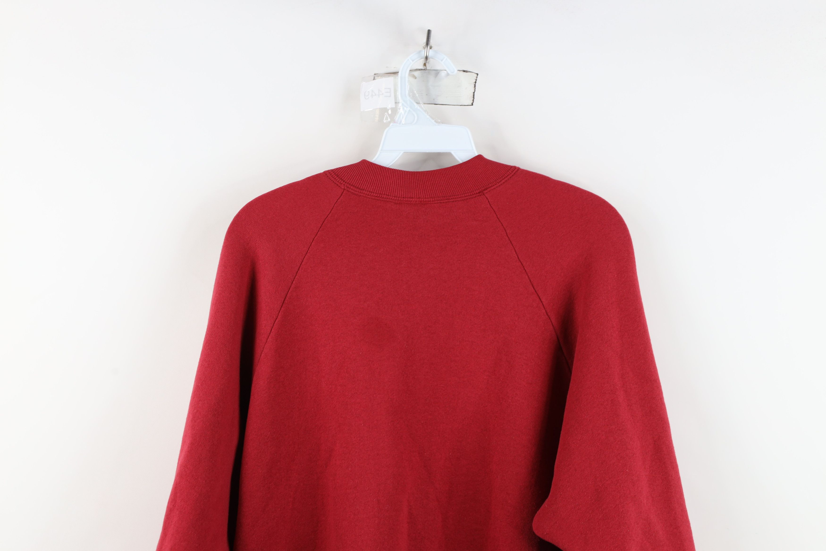 Vintage Vintage 90s Streetwear Blank Raglan Sweatshirt Red Size XL / US 12-14 / IT 48-50 - 13 Thumbnail