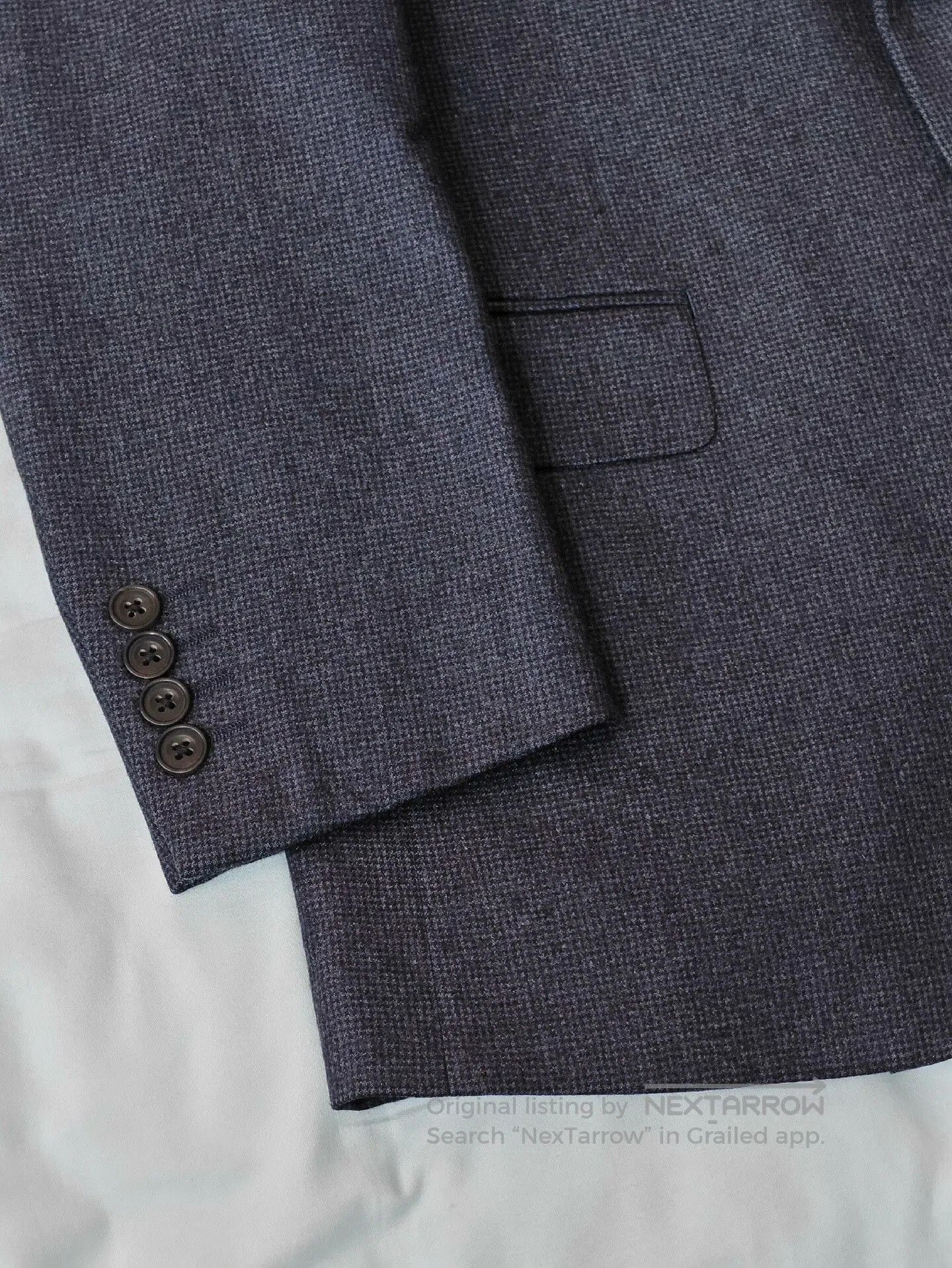 Japanese Brand Italian Wool Custom Suit in Blue Black. Size US M / EU 48-50 / 2 - 2 Thumbnail