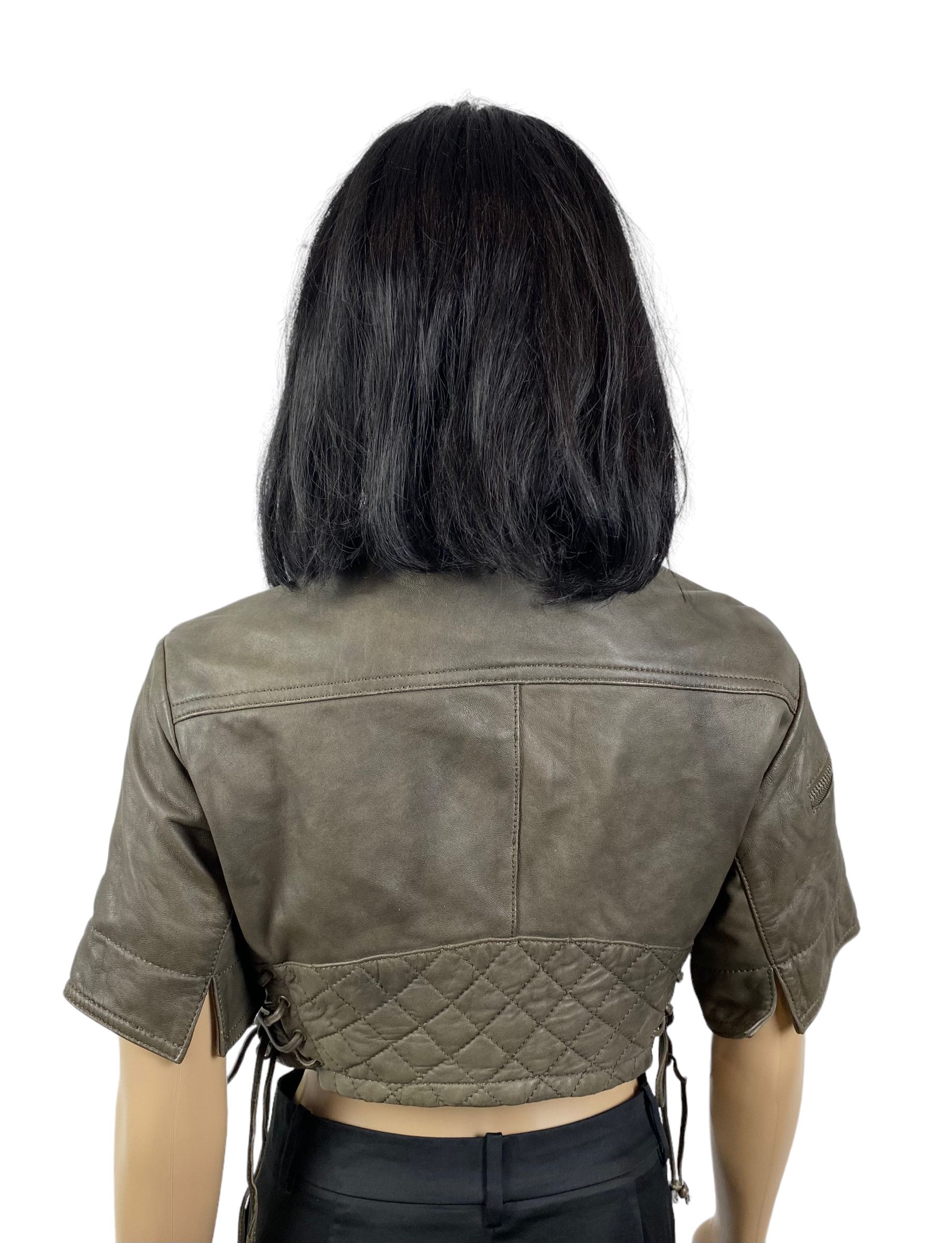 Allsaints all saints leather jacket short sleeve womens size us 10 Size L / US 10 / IT 46 - 7 Thumbnail
