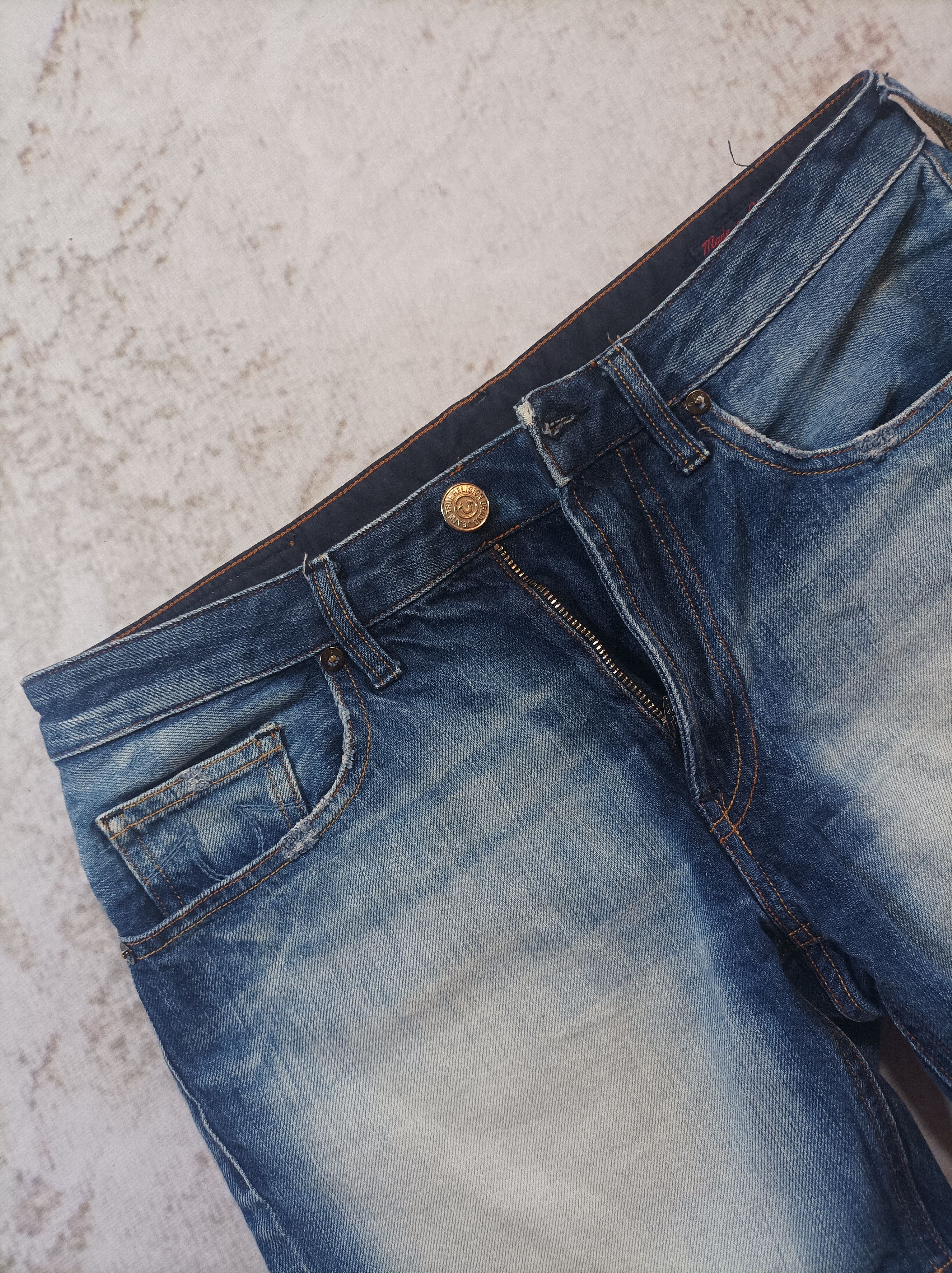 Japanese Brand True Religion Vintage Denim Shorts Men 27 Blue Light Wash Size US 27 - 4 Thumbnail