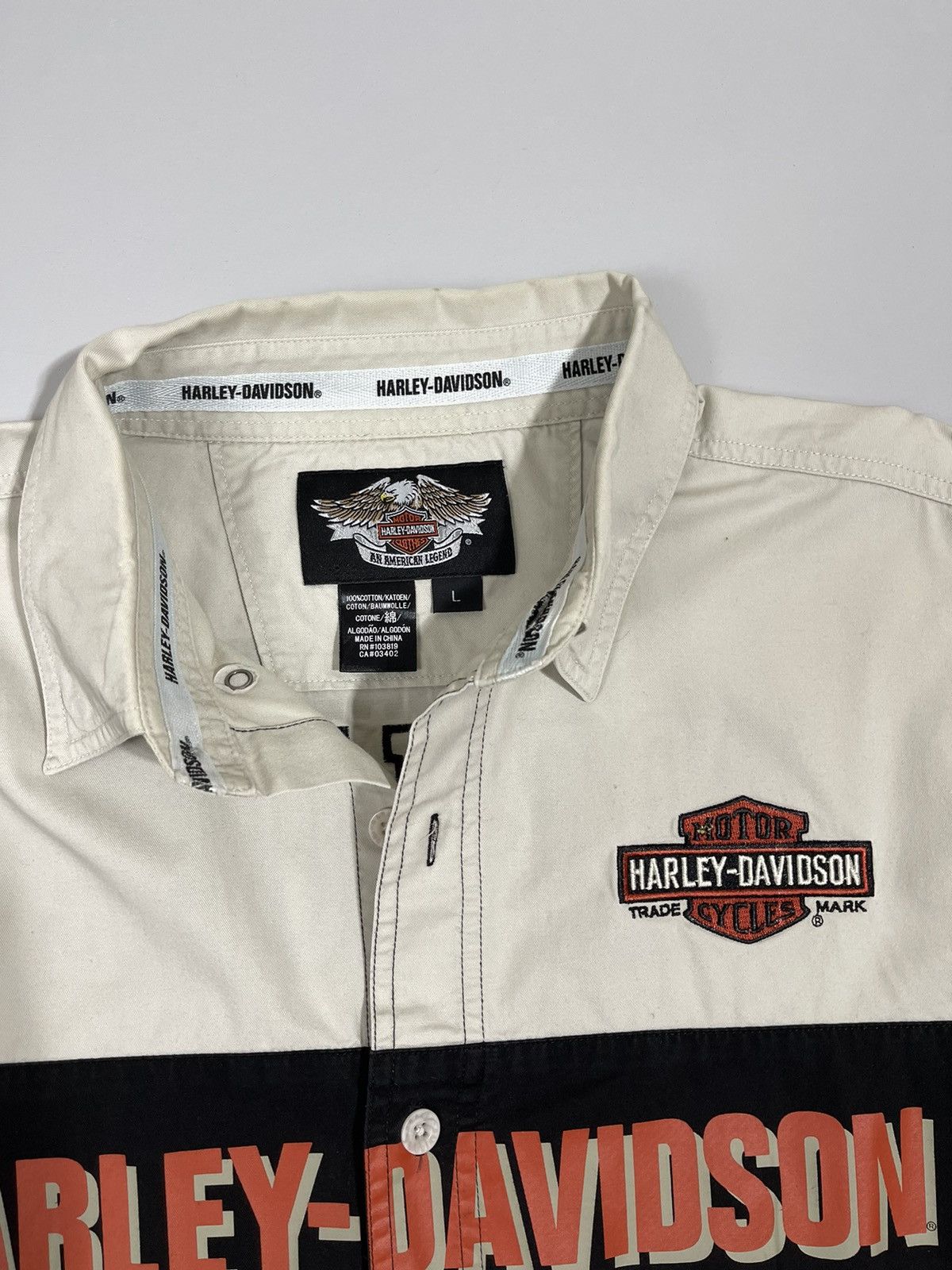 Harley Davidson 90s Vintage Harley Davidson Y2k Buttons Up Shirt Moto Style Size US L / EU 52-54 / 3 - 6 Thumbnail