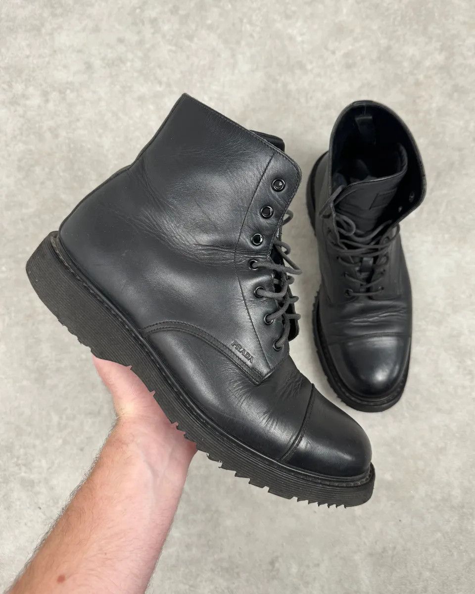 Prada 2000s Prada Black Leather Boots Size US 10.5 / EU 43-44 - 1 Thumbnail