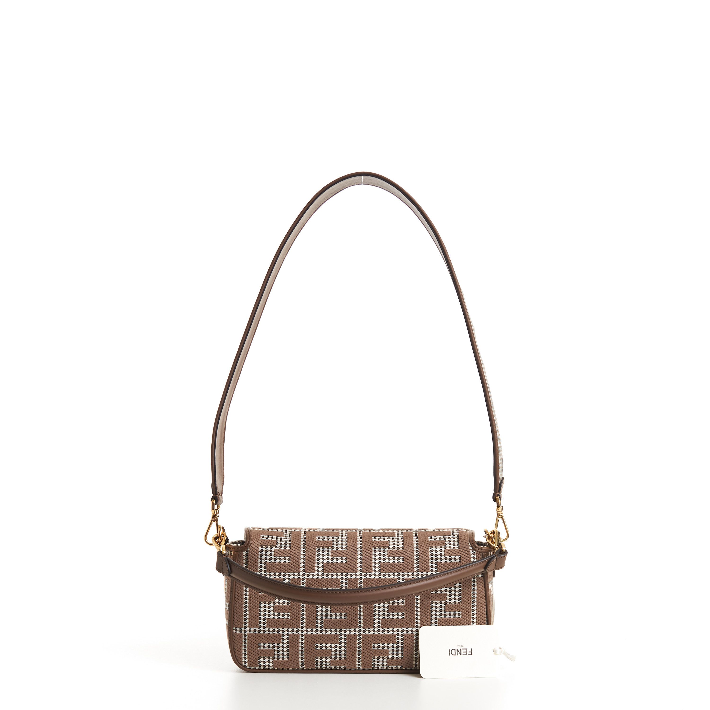 Fendi Medium Baguette - Brown Houndstooth Wool Bag Size ONE SIZE - 5 Thumbnail