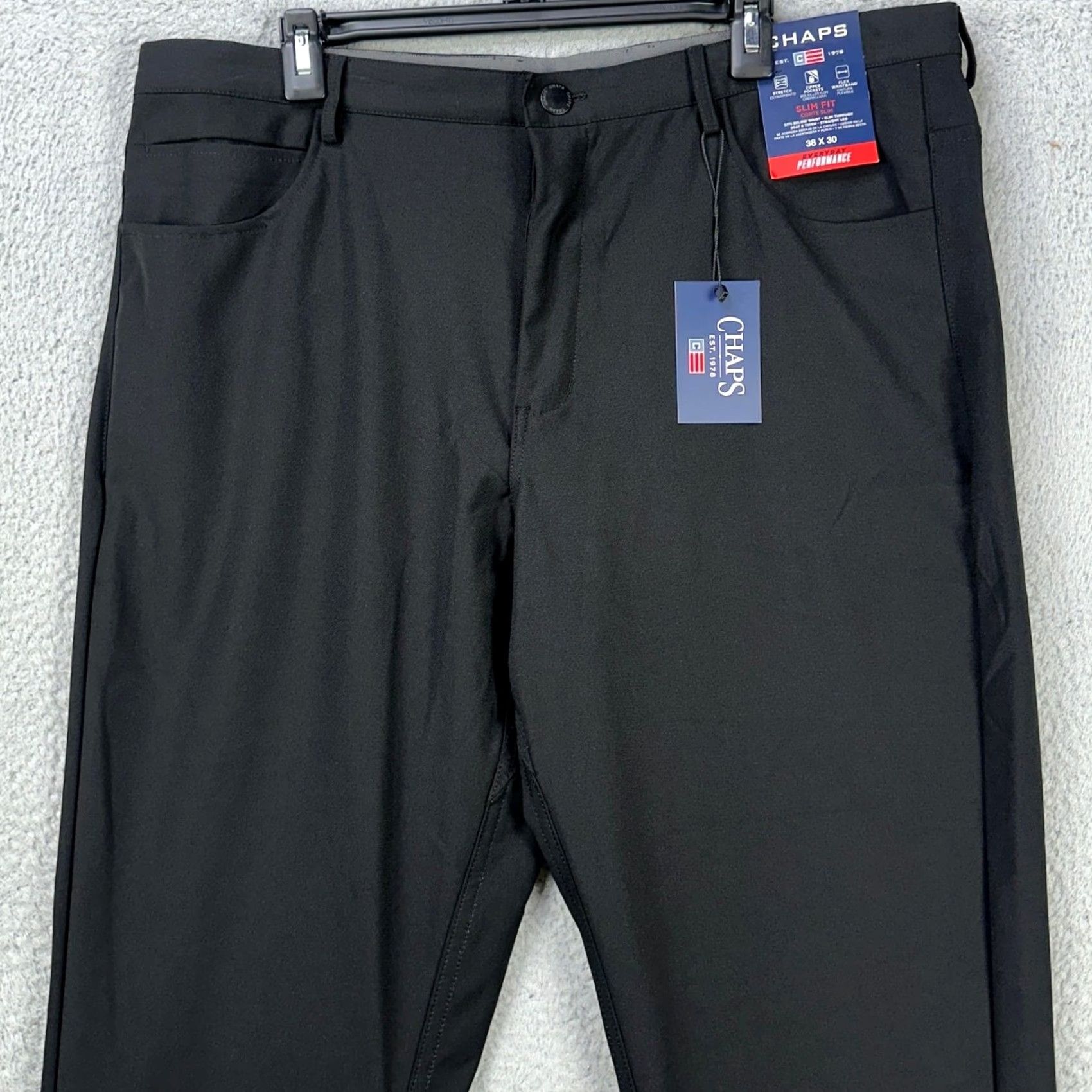 Chaps Chaps Mens Everyday Performance Chino Pants Slim Straight Leg 38X30 Black Pants Mens Slim Straight Leg Chinos Casual Gift Size US 38 / EU 54 - 3 Thumbnail
