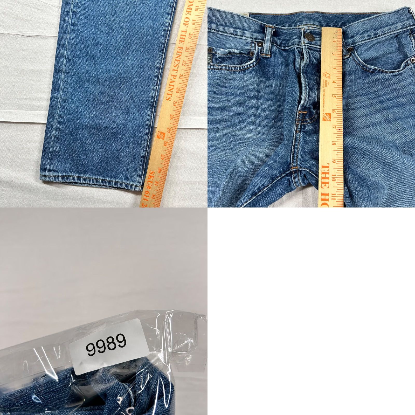 Abercrombie & Fitch Abercrombie Fitch Mens Jeans Slim Straight Button Fly Classic Blue 32x34 (fits 30x32) Size US 32 / EU 48 - 8 Thumbnail