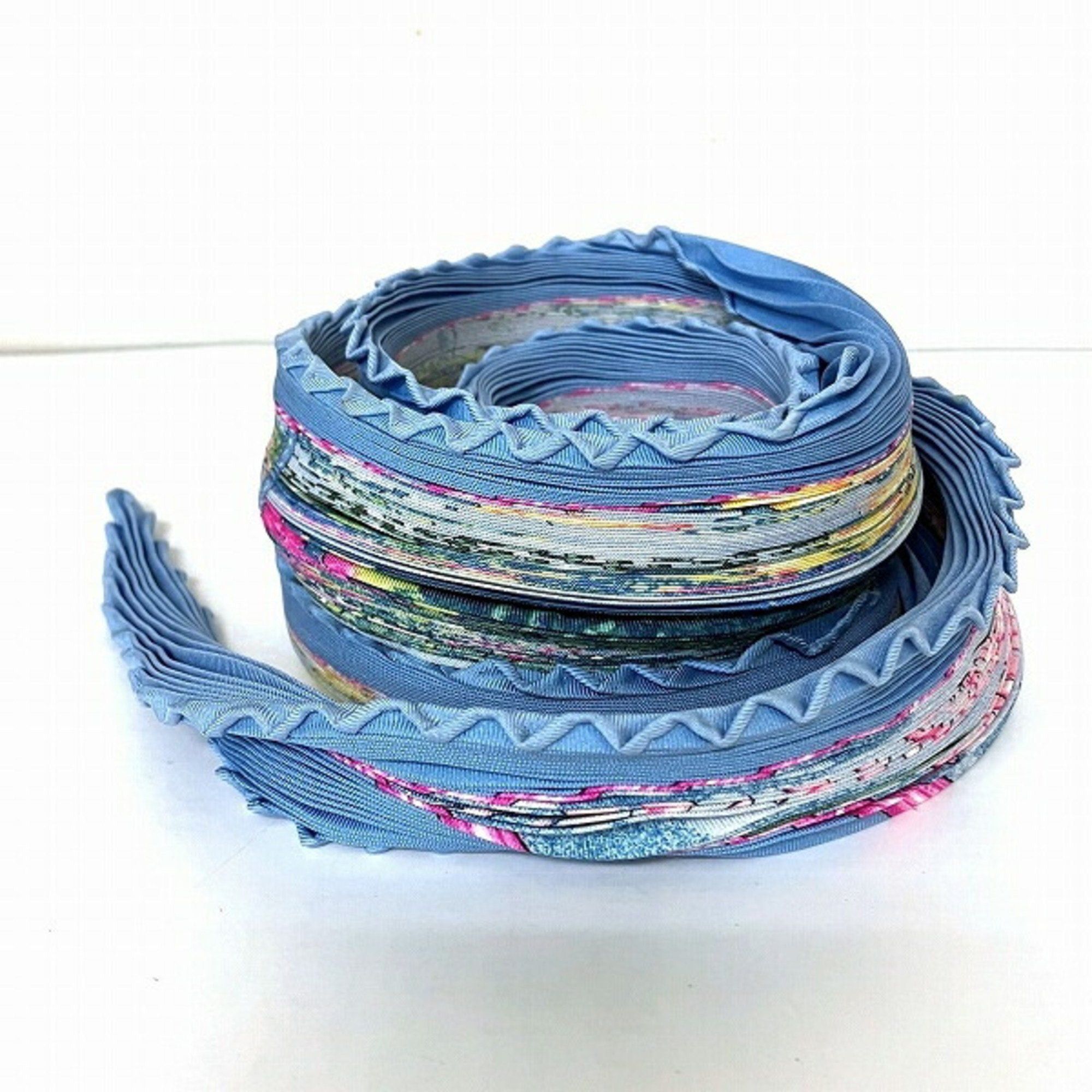 image of Hermes Carre 140 Pleated Muffler/scarf Brand Accessories Women's in Blue