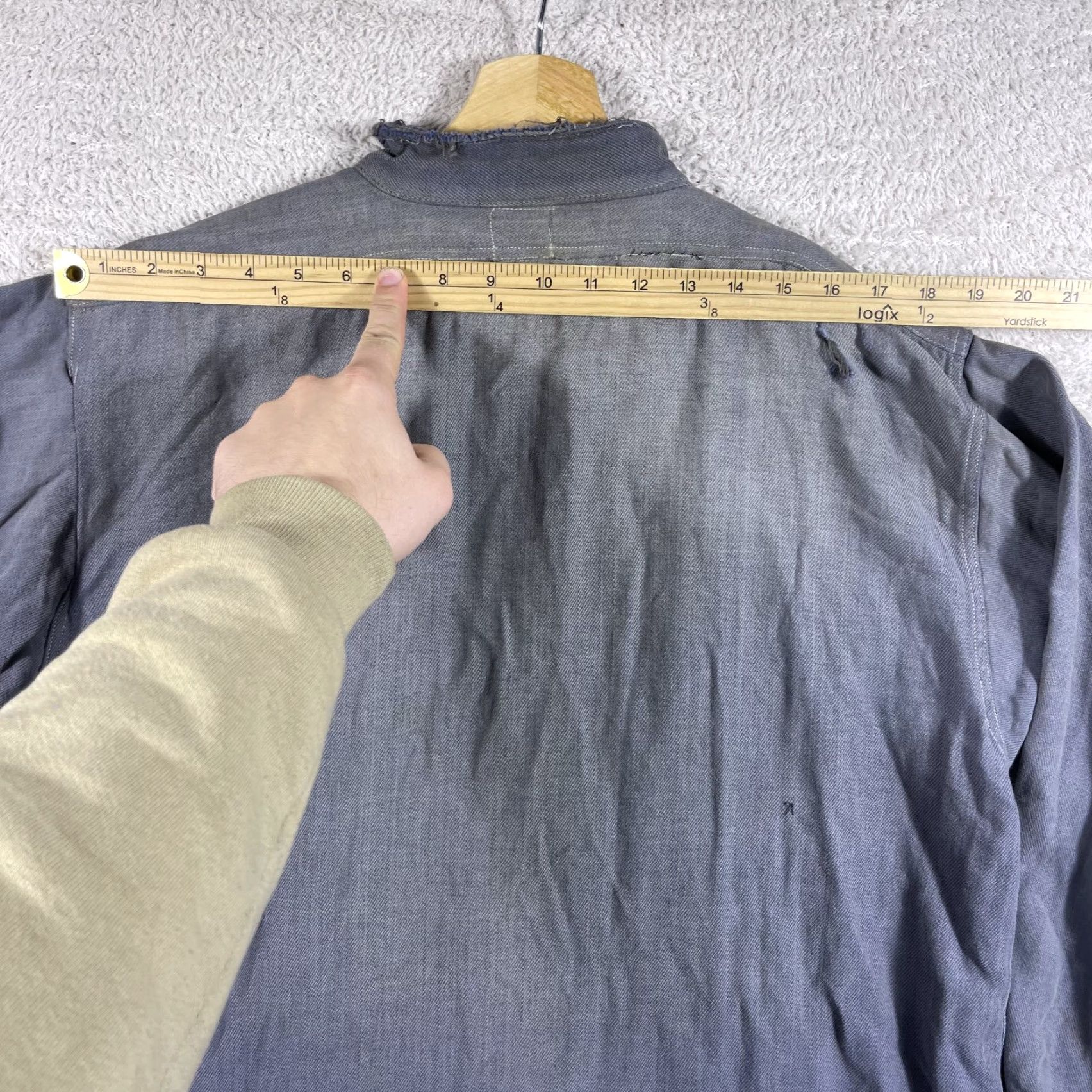 Vintage VINTAGE 1940s Work Shirt Mens Large Blue Band Collar Button Front Hercules USA Shirt Size US L / EU 52-54 / 3 - 7 Thumbnail