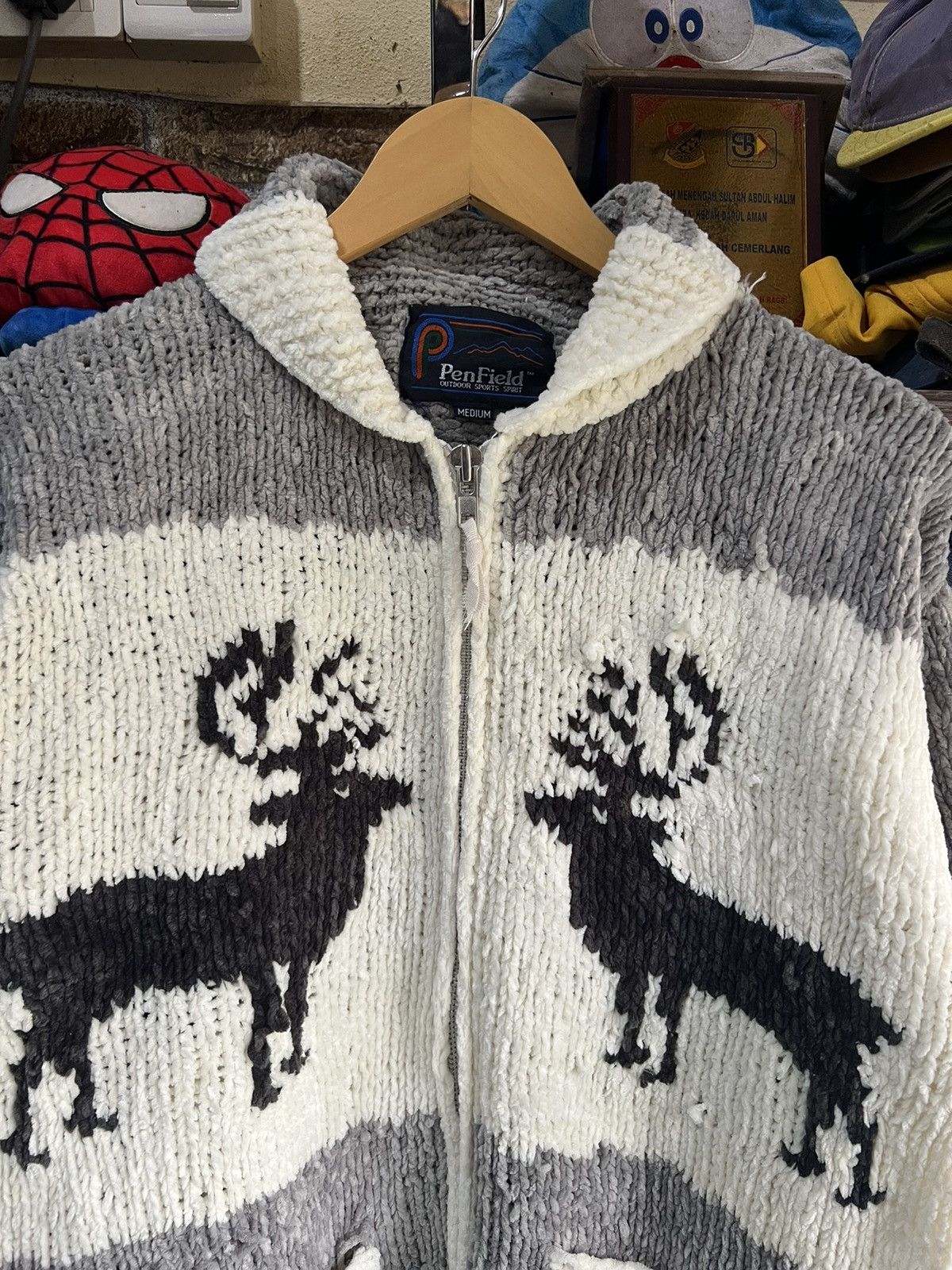 Penfield 🔥Distressed Penfield Deer Cable Knit Zipper Jacket Size US M / EU 48-50 / 2 - 3 Thumbnail