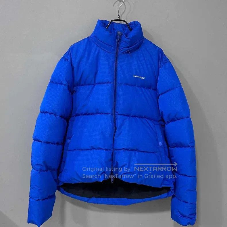 Balenciaga Balenciaga Klein Blue Small Logo Puffer Jacket Size M / US 6-8 / IT 42-44 - 2 Thumbnail
