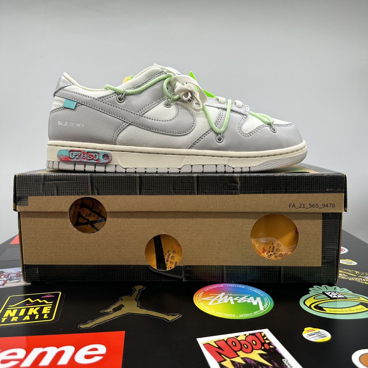 Nike × Off-White Nike Dunk Low Off-White Lot 7 Size US 11.5 / EU 44-45 - 6 Thumbnail
