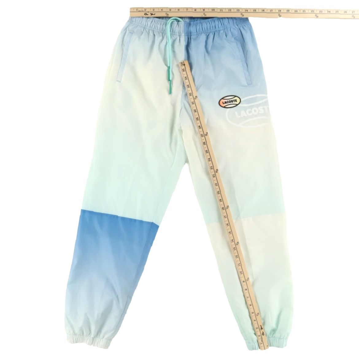 Lacoste Lacoste Live Gradient Print Polyester Shell Windbreaker Pants Multi-Colored Men's XS Windbreaker Pants Lacoste Live Gradient Print Men's XS Size US 27 - 3 Thumbnail