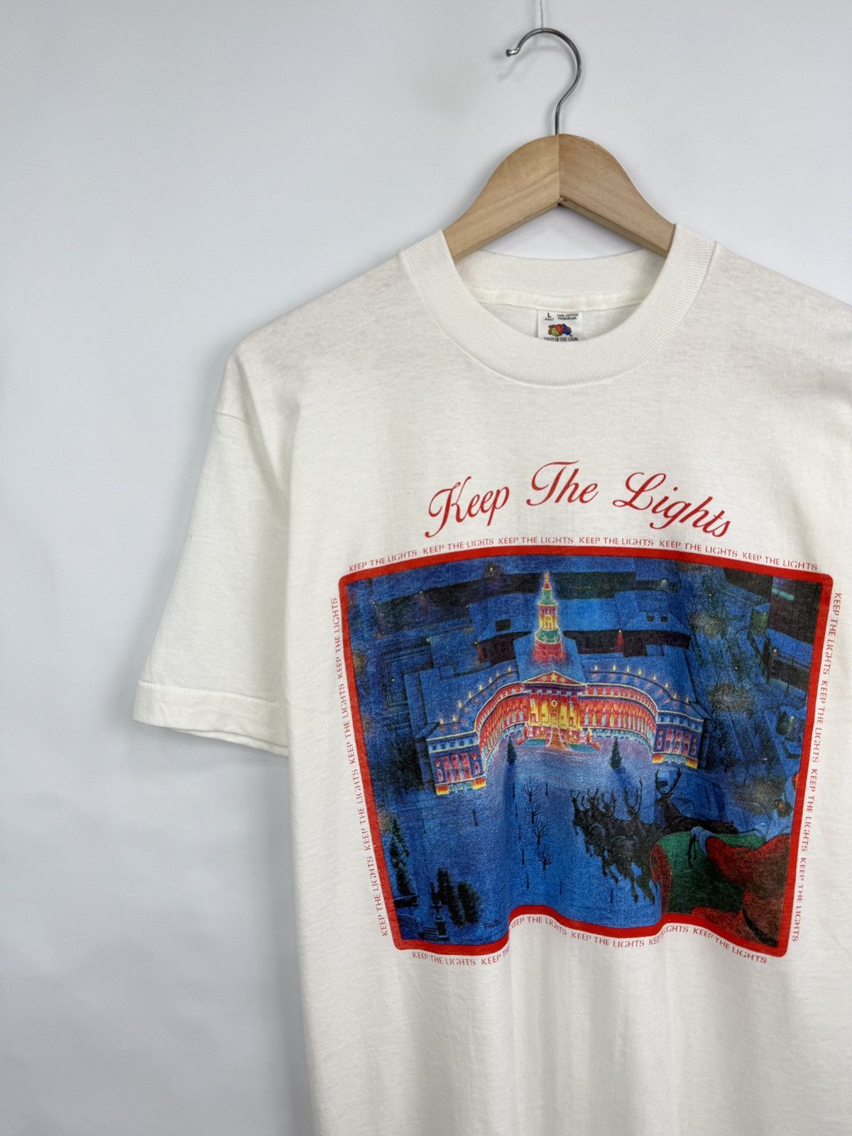 Fruit Of The Loom × Vintage 🇺🇸 Vintage 80s Denver Civic Center Christmas Lights T-Shirt Size US L / EU 52-54 / 3 - 2 Thumbnail