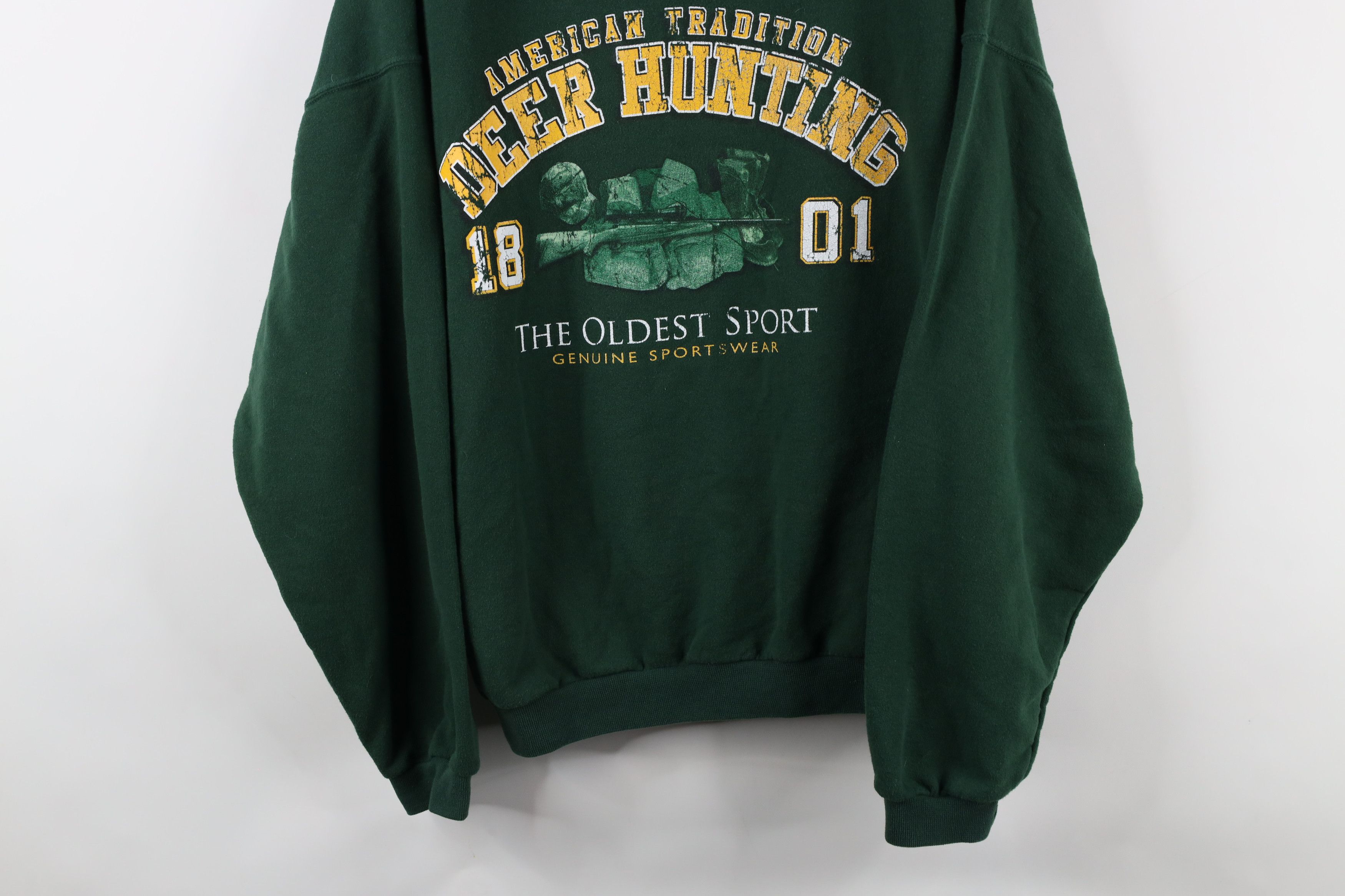 Vintage Vintage 90s Streetwear Out Deer Hunting Sweatshirt Green Size US XXL / EU 58 / 5 - 3 Thumbnail