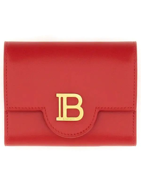 Balmain o1s1wg111225 Size: OS/ B-Buzz" Trifold Wallet in Red Size ONE SIZE - 1 Thumbnail