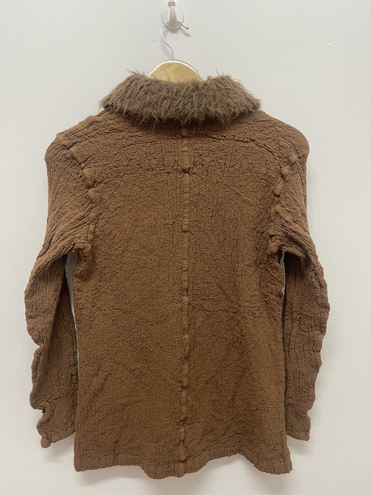 Issey Miyake × Vintage Vintage Issey Miyake Faux Fur Wrinkles Coat Size S / US 4 / IT 40 - 6 Thumbnail