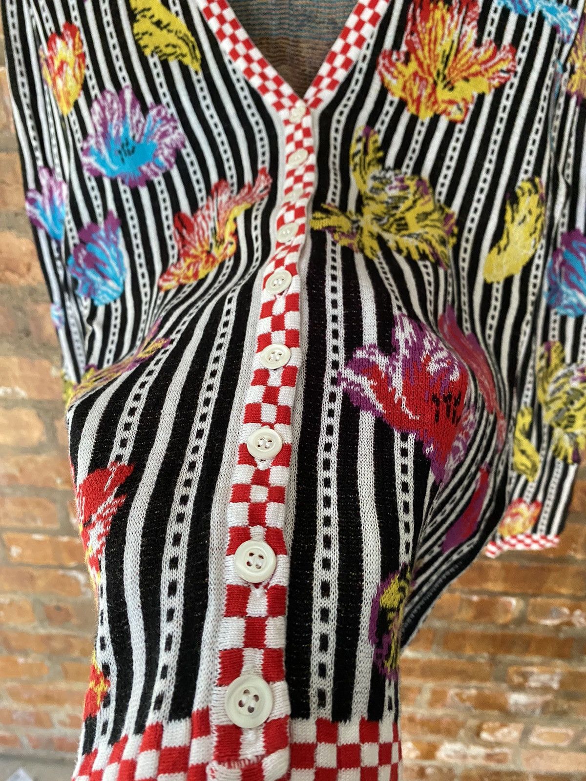 Kenzo 90s KENZO Jacquard intarsia floral checked multibutton Size S / US 4 / IT 40 - 11 Thumbnail