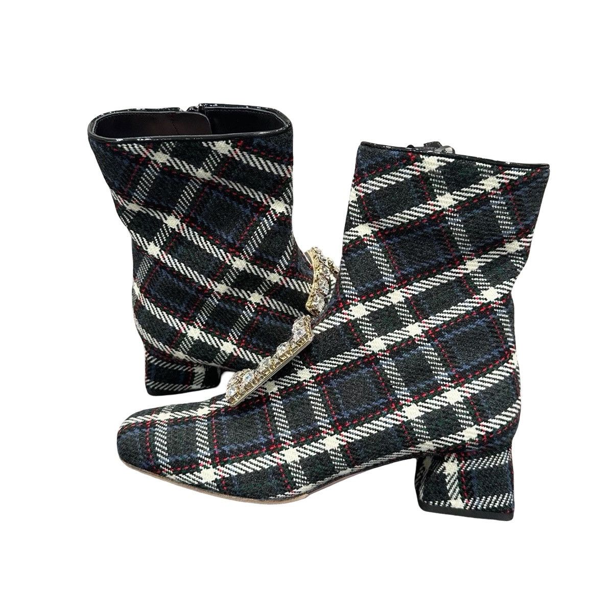 Roger Vivier Roger Vivier buckle-embellished tartan plaid ankle boots Size US 5 / IT 35 - 3 Thumbnail