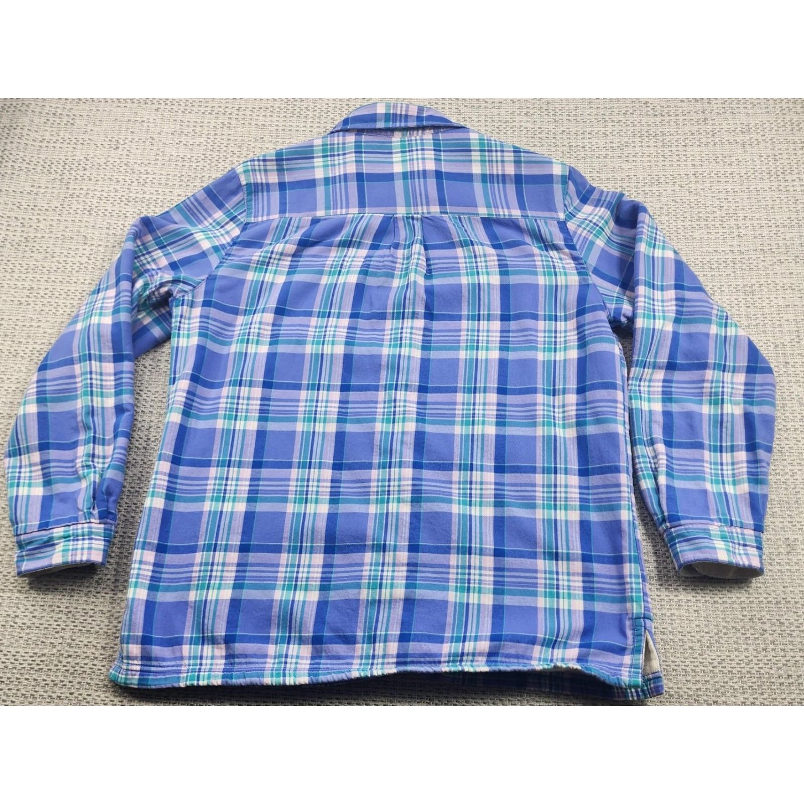 Vintage L.L.Bean Shirt Adult Medium Blue Plaid Fleece Lined Button Up Long Sleeve Size US M / EU 48-50 / 2 - 7 Thumbnail