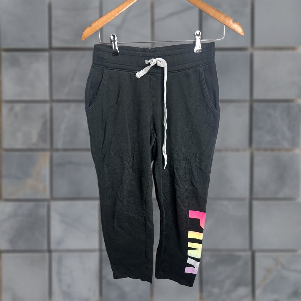 Victoria's Secret Victoria's Secret PINK Cuffed Love Sweatpants Women XS Black Pants 5986 Size 26" / US 2 / IT 38 - 1 Thumbnail