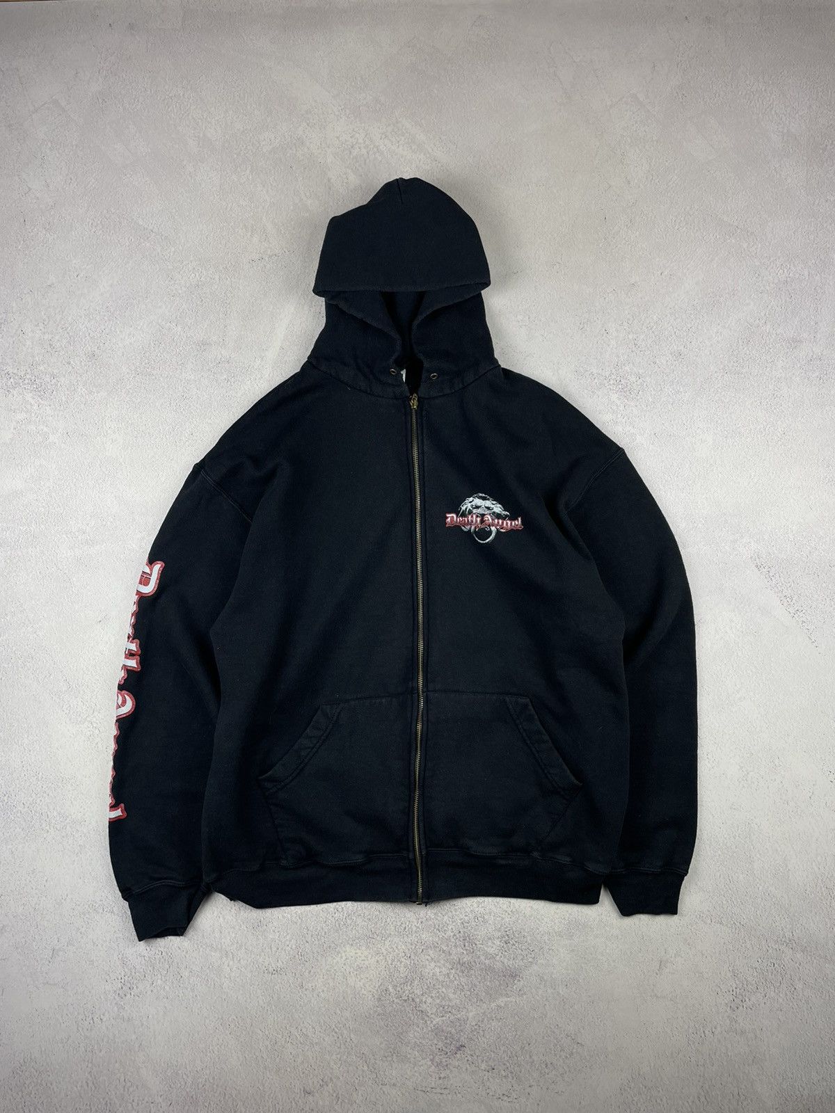 Fruit Of The Loom Death Angel Vintage Y2K Zip Hoodie Black XL Thrash Metal Size US XL / EU 56 / 4 - 1 Thumbnail