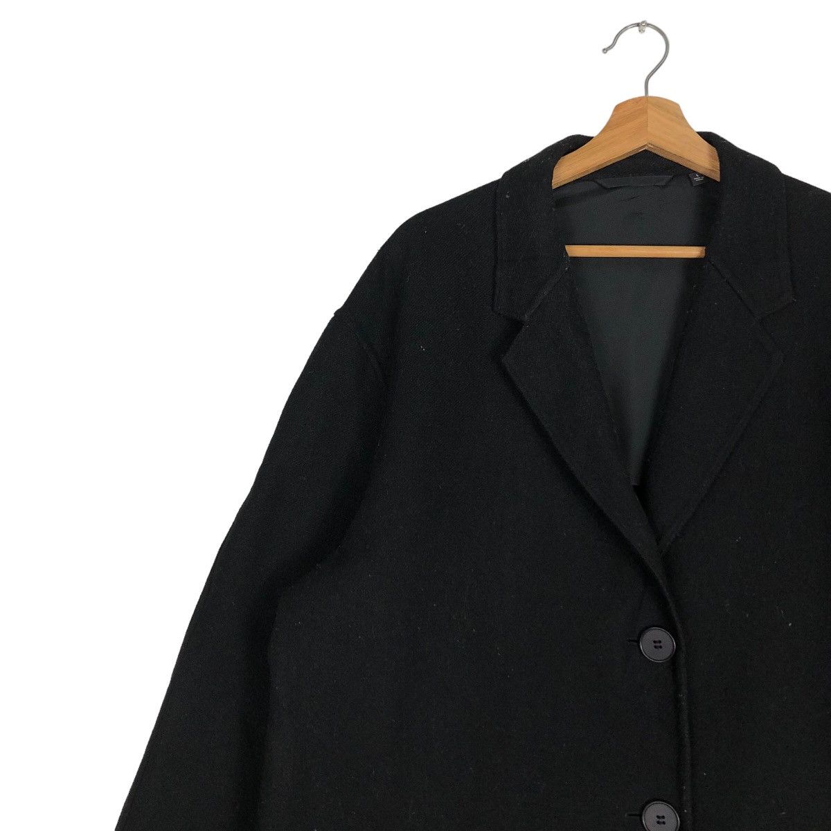 Japanese Brand 🔥Rich Black - Fly Coats Long Jacket Wool Uniqlo Undercover Size US L / EU 52-54 / 3 - 8 Thumbnail
