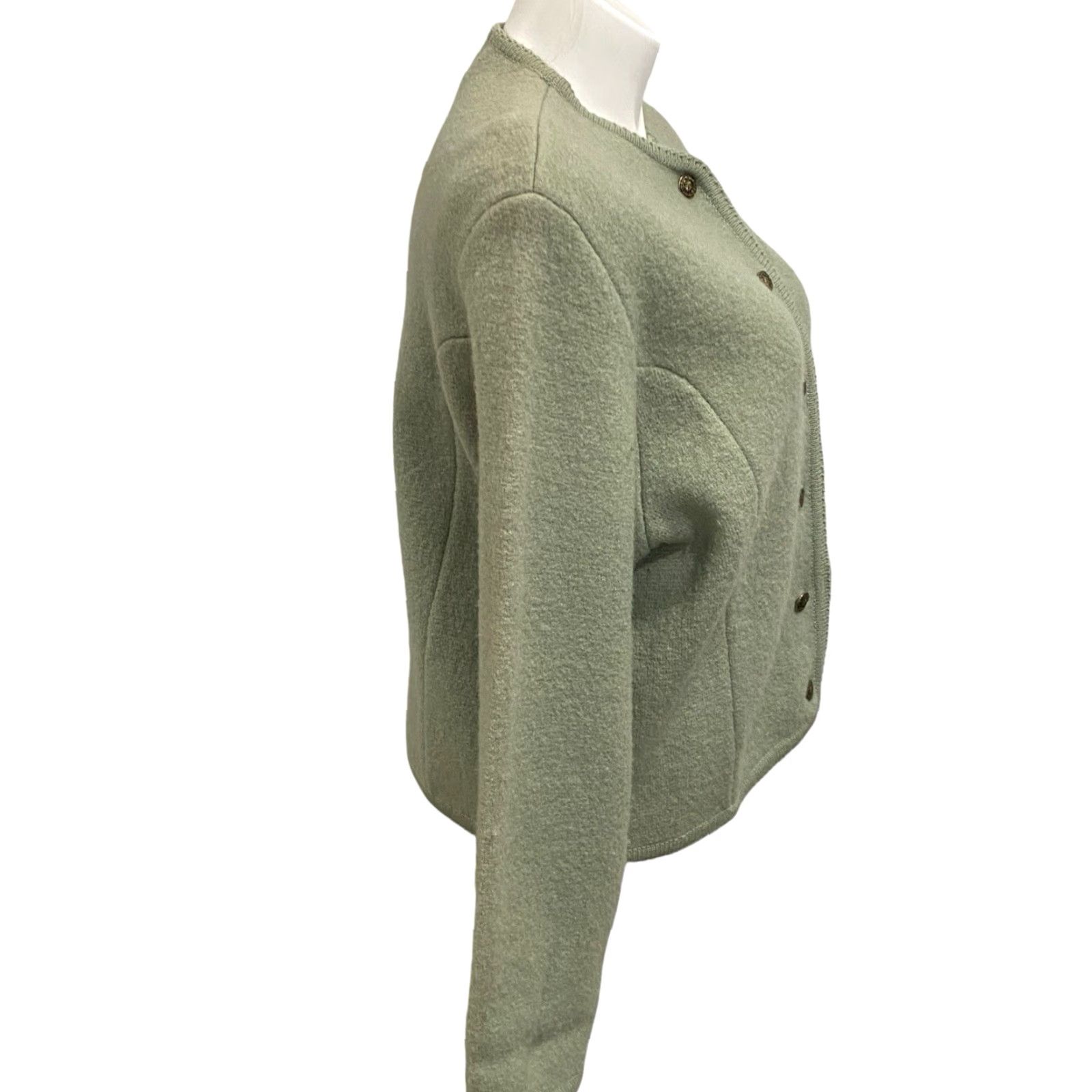 Vintage TALLY HO Nordic WOOL Cardigan Sweater Sage Green Button Up Women’s Size XL Size XL / US 12-14 / IT 48-50 - 2 Thumbnail