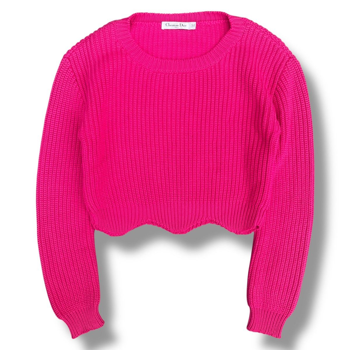 Dior Christian Dior Wool Chunky Knit Cropped Sweater Pullover Size S / US 4 / IT 40 - 1 Thumbnail