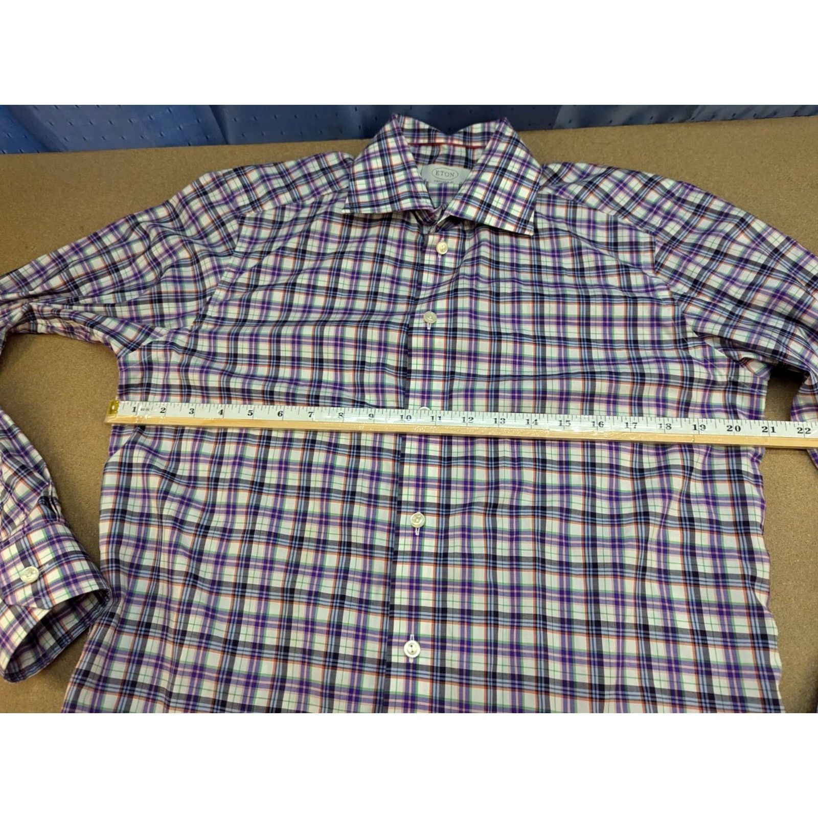 Eton VINTAGE ETON Cont emporary Button Up Shirt Mens Size 39 15.5 Long Sleeves Check Size US L / EU 52-54 / 3 - 5 Thumbnail