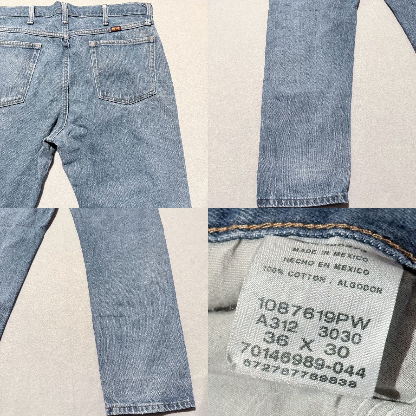 Wrangler Wrangler Rustler Straight Jeans Regular 36 Blue Mens 36 X 30 Stonewash Denim Distressed Cowboy Western 90s? Size US 36 / EU 52 - 8 Thumbnail
