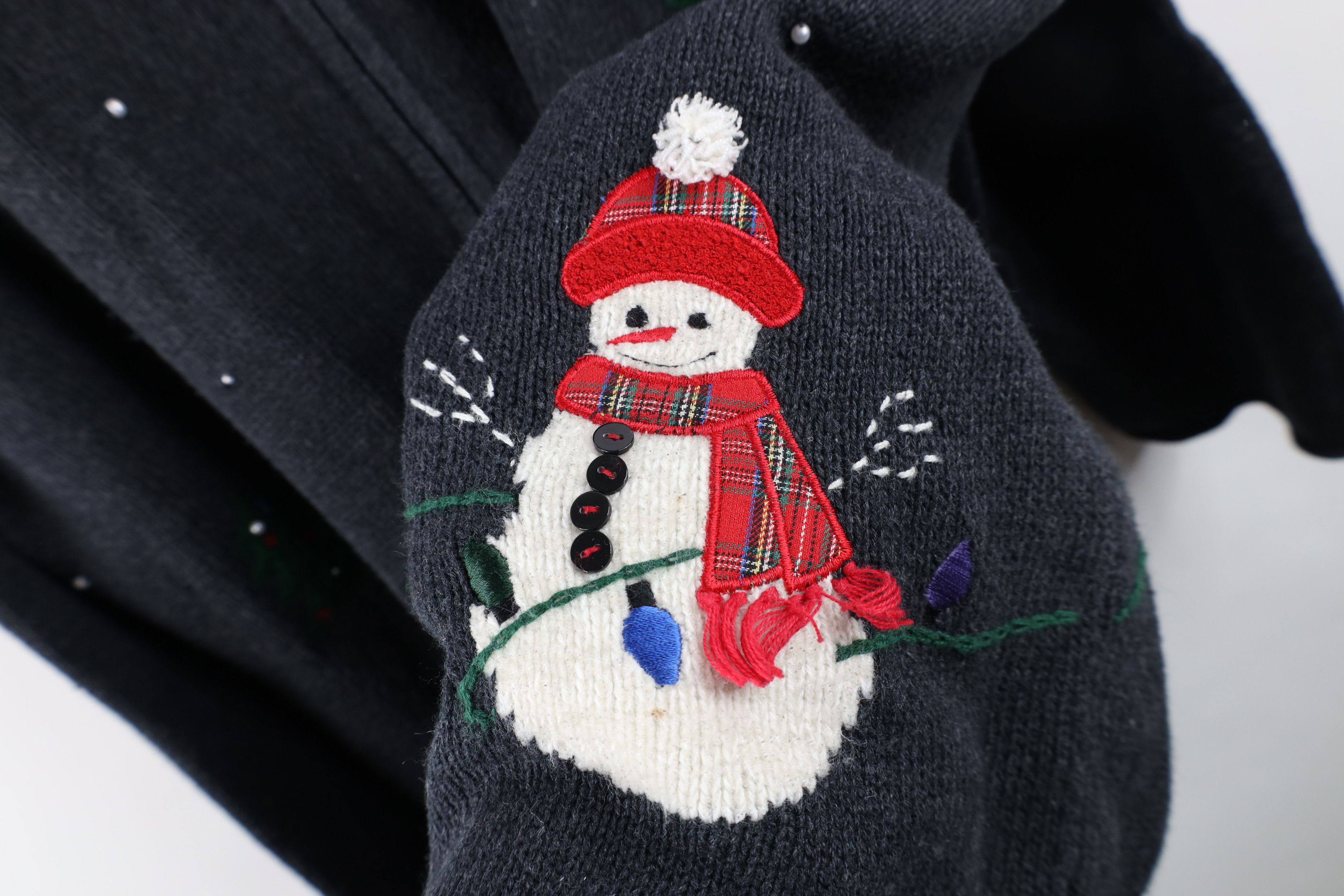 Vintage Vintage 90s Streetwear Snowman Marled Knit Full Zip Sweater Size 3XL / US 20-22 - 9 Thumbnail