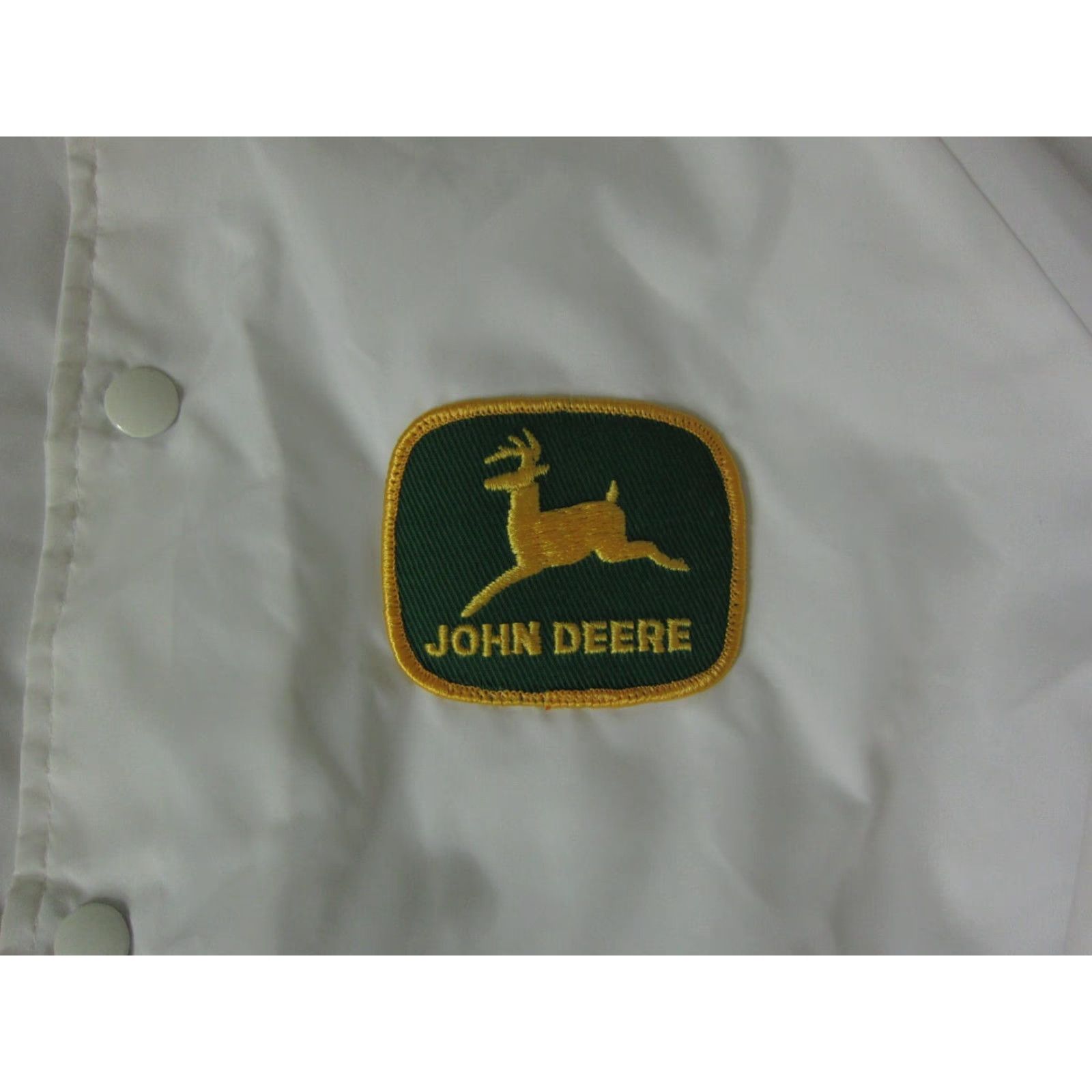 John Deere VINTAGE John Deere Jacket Mens XL White 80s Bomber Nylon Satin Workwear Large XL Mens Size US XL / EU 56 / 4 - 3 Thumbnail