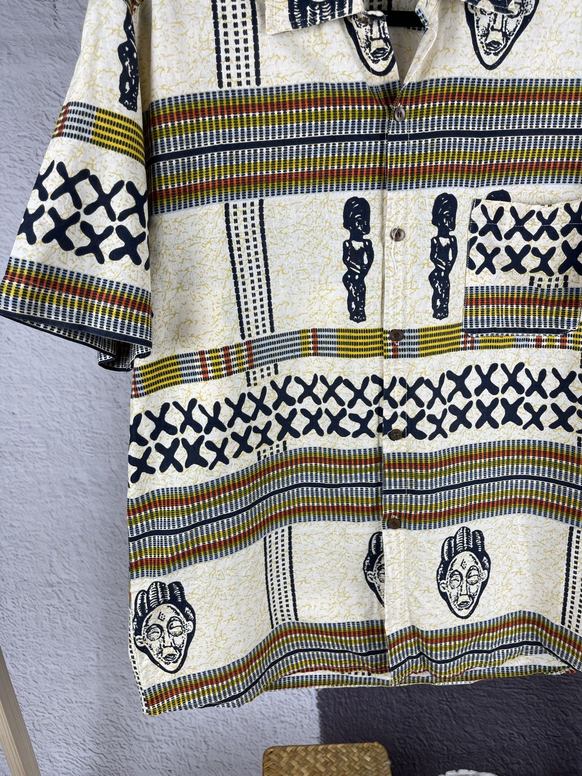 Vintage Vintage Egyptian Pharaoh pattern ss shirt Hawaiian Size US L / EU 52-54 / 3 - 6 Thumbnail