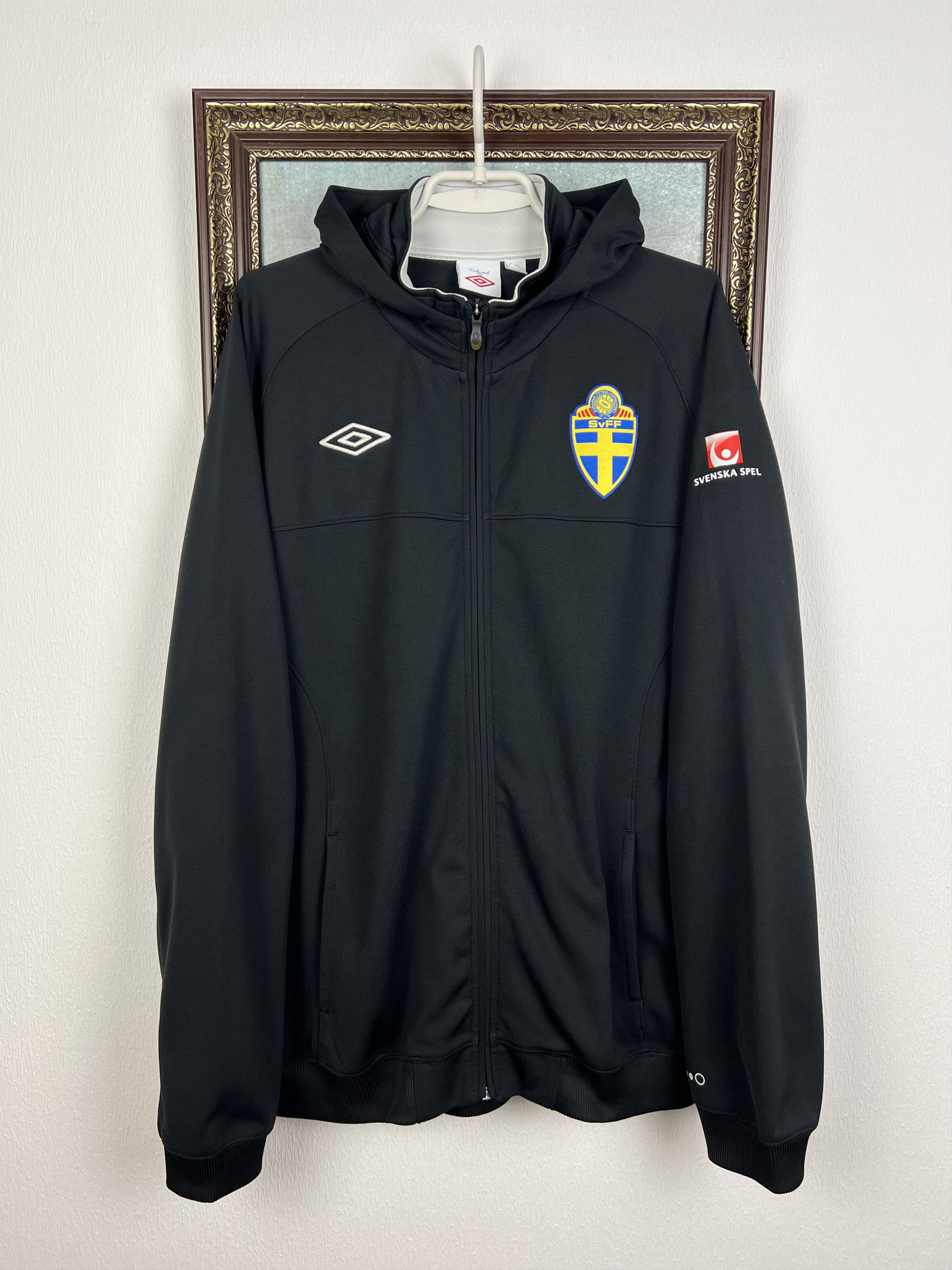 Umbro Vintage Sweden Football Train Jacket Soccer Track Top Hooded Size US XXL / EU 58 / 5 - 1 Thumbnail