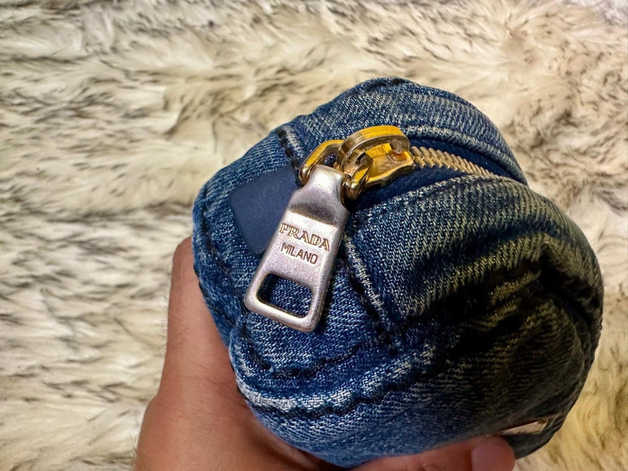 Prada Authentic Prada Denim Cosmetic Pouch Size ONE SIZE - 9 Thumbnail