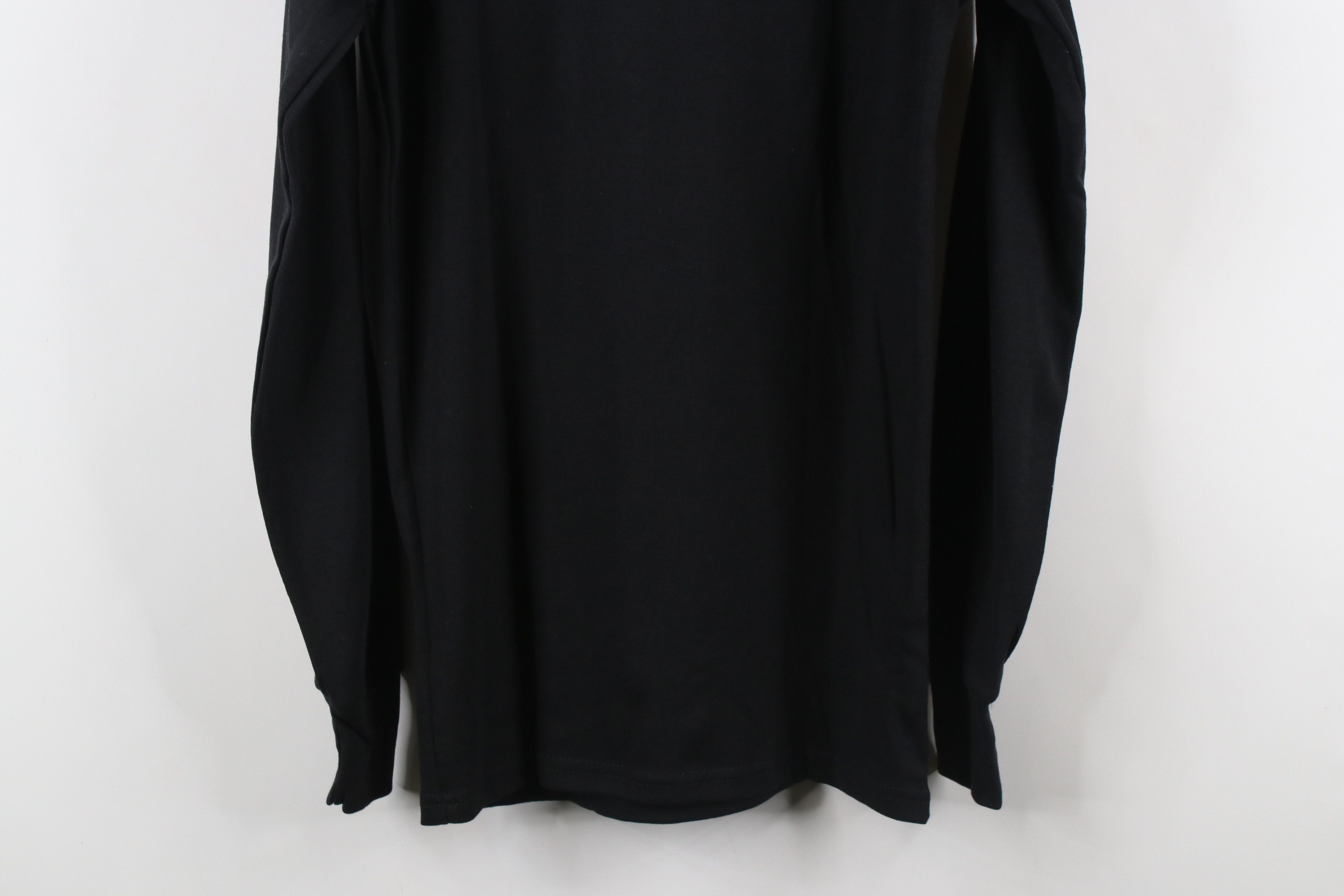 Majestic × Vintage Vintage 90s Majestic Ribbed Knit Mock Neck T-Shirt Black USA Size US M / EU 48-50 / 2 - 11 Thumbnail