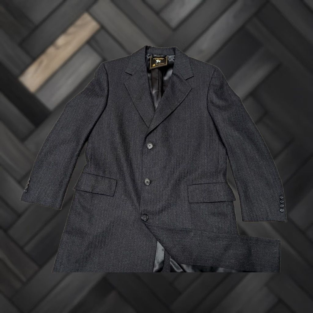 Hart Schaffner Marx VINTAGE Hart Schaffner Marx Overcoat Wool Tweed Herringbone Blue 44 Long Coat Wool USA Made Mens Size US L / EU 52-54 / 3 - 1 Thumbnail