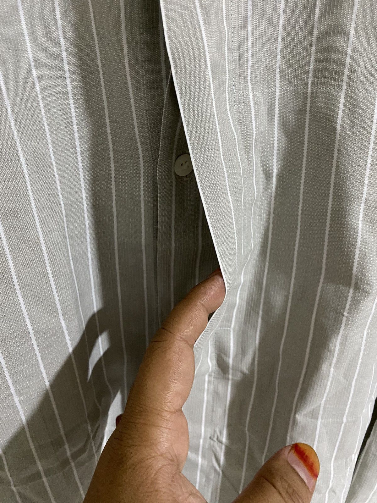 Issey Miyake × Japanese Brand × Vintage Vintage issey miyake hidden pocket stripe button up Size US L / EU 52-54 / 3 - 5 Thumbnail
